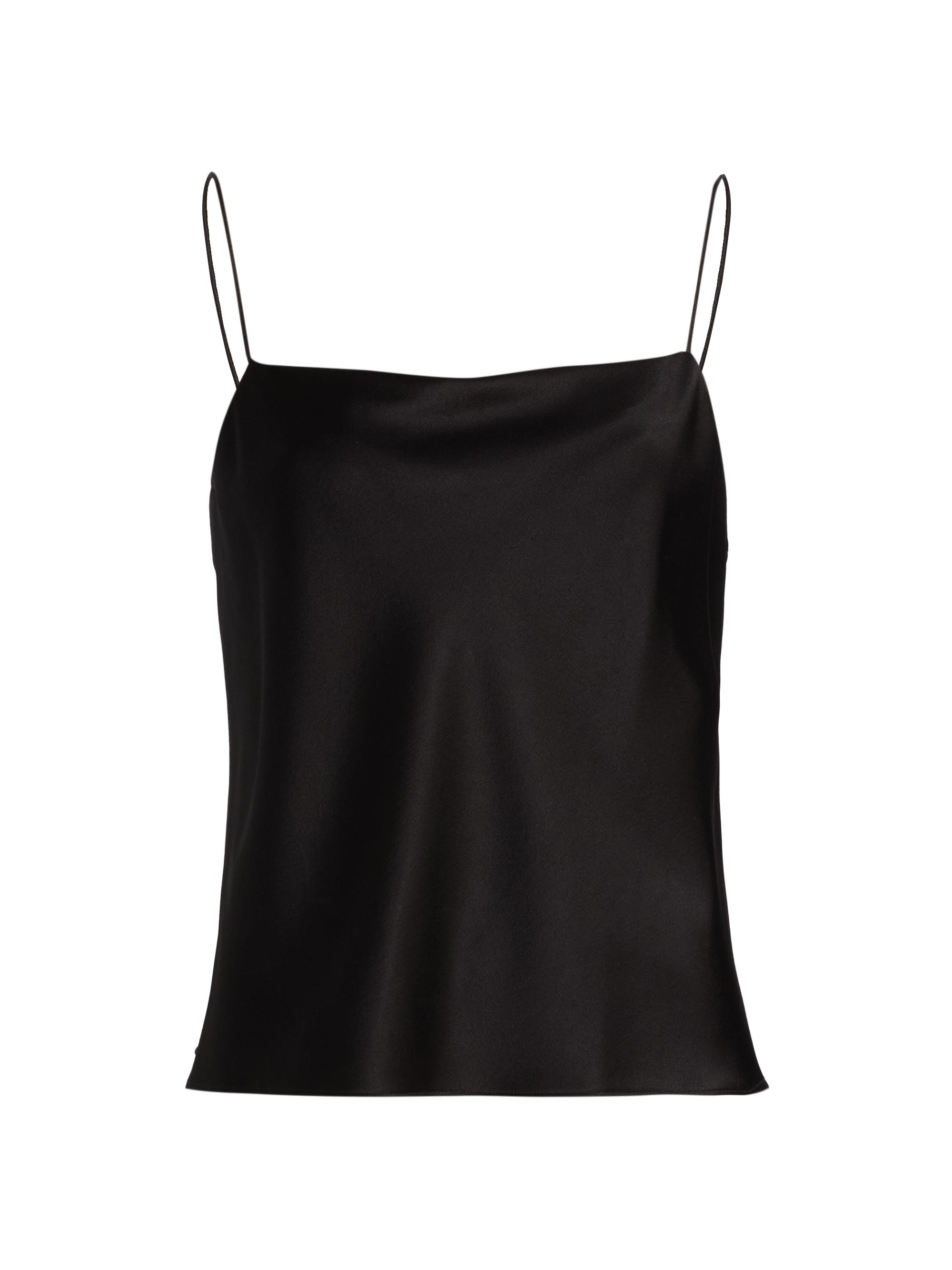 ALICE + OLIVIA Women's Harmon Draped Satin Tank Top - Black