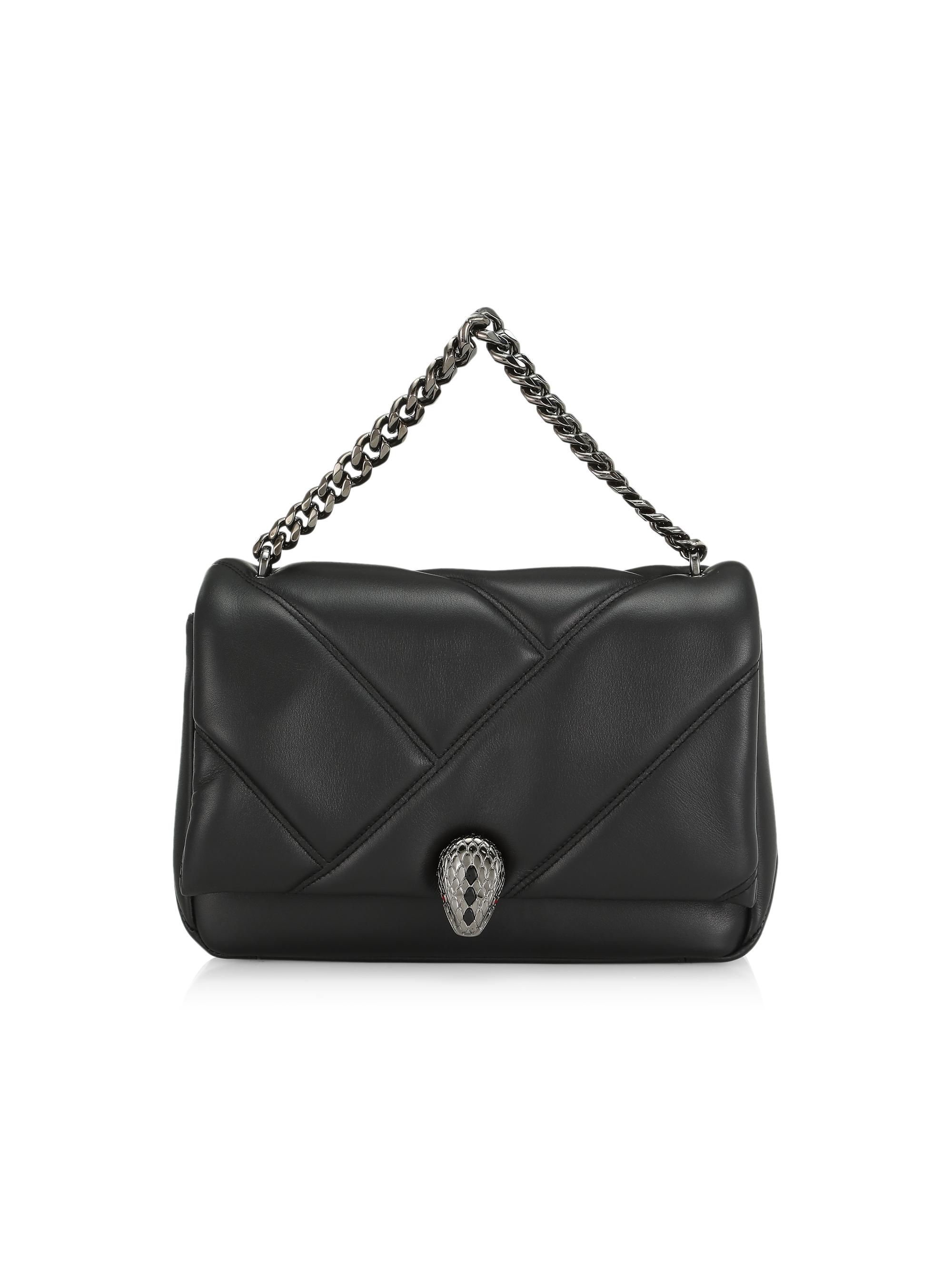 BVLGARI Women's Serpenti Cabochon Matelassé Leather Mini Bag - Black