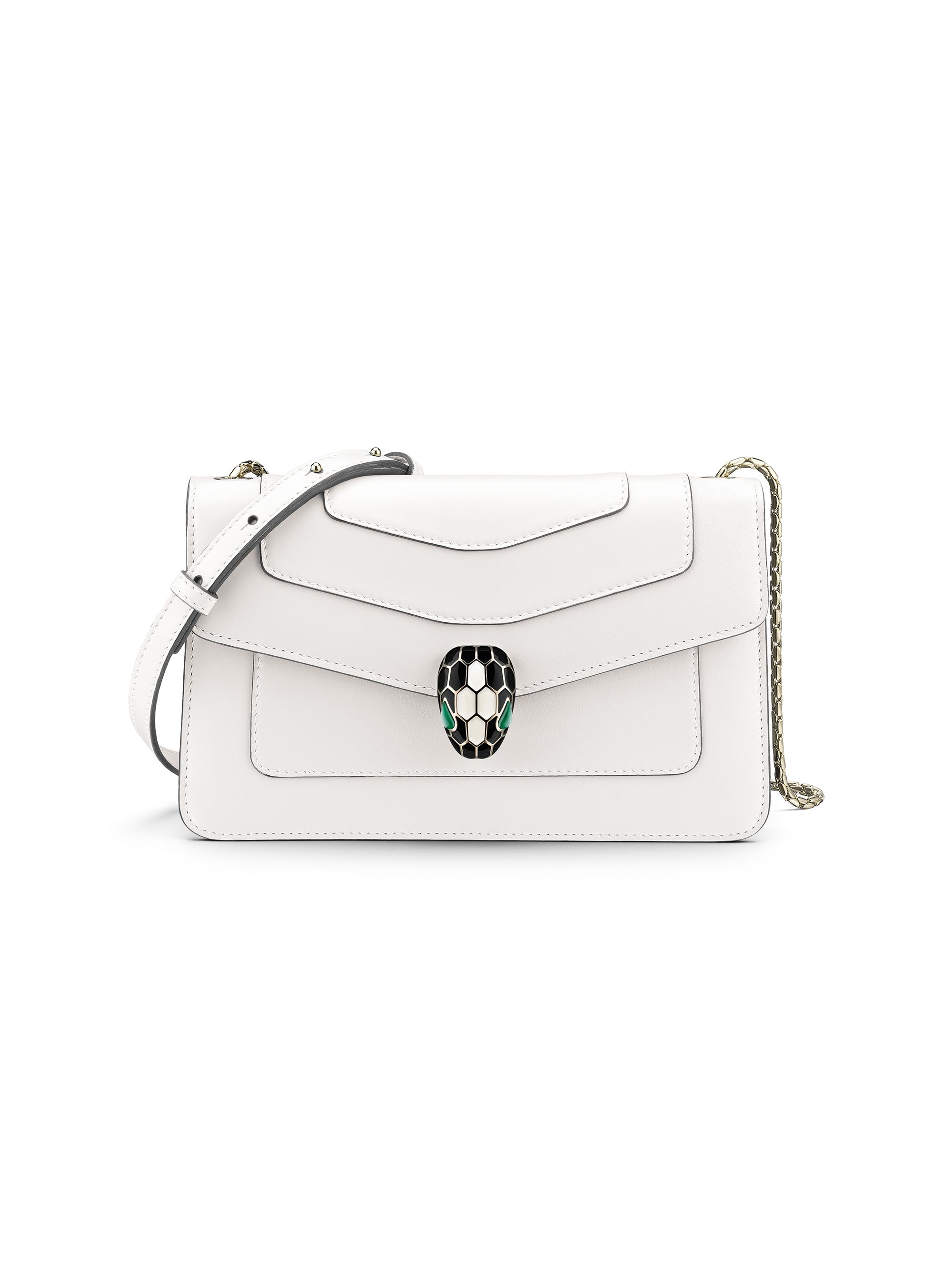 BVLGARI Women's Serpenti Leather Crossbody Bag - White Agate