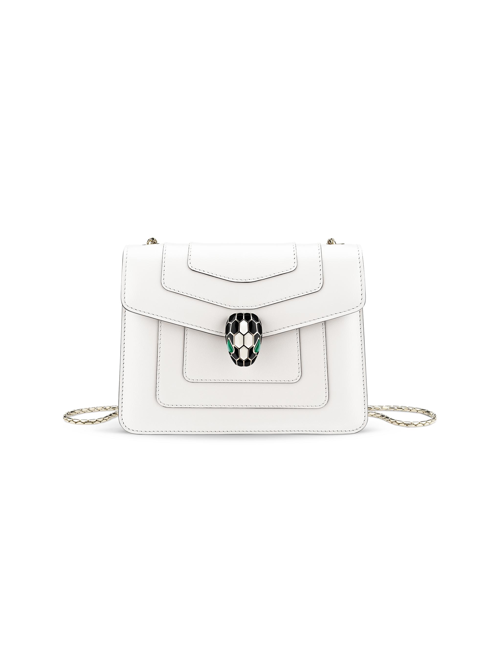 BVLGARI Women's  Serpenti Leather Crossbody Bag - White Agate