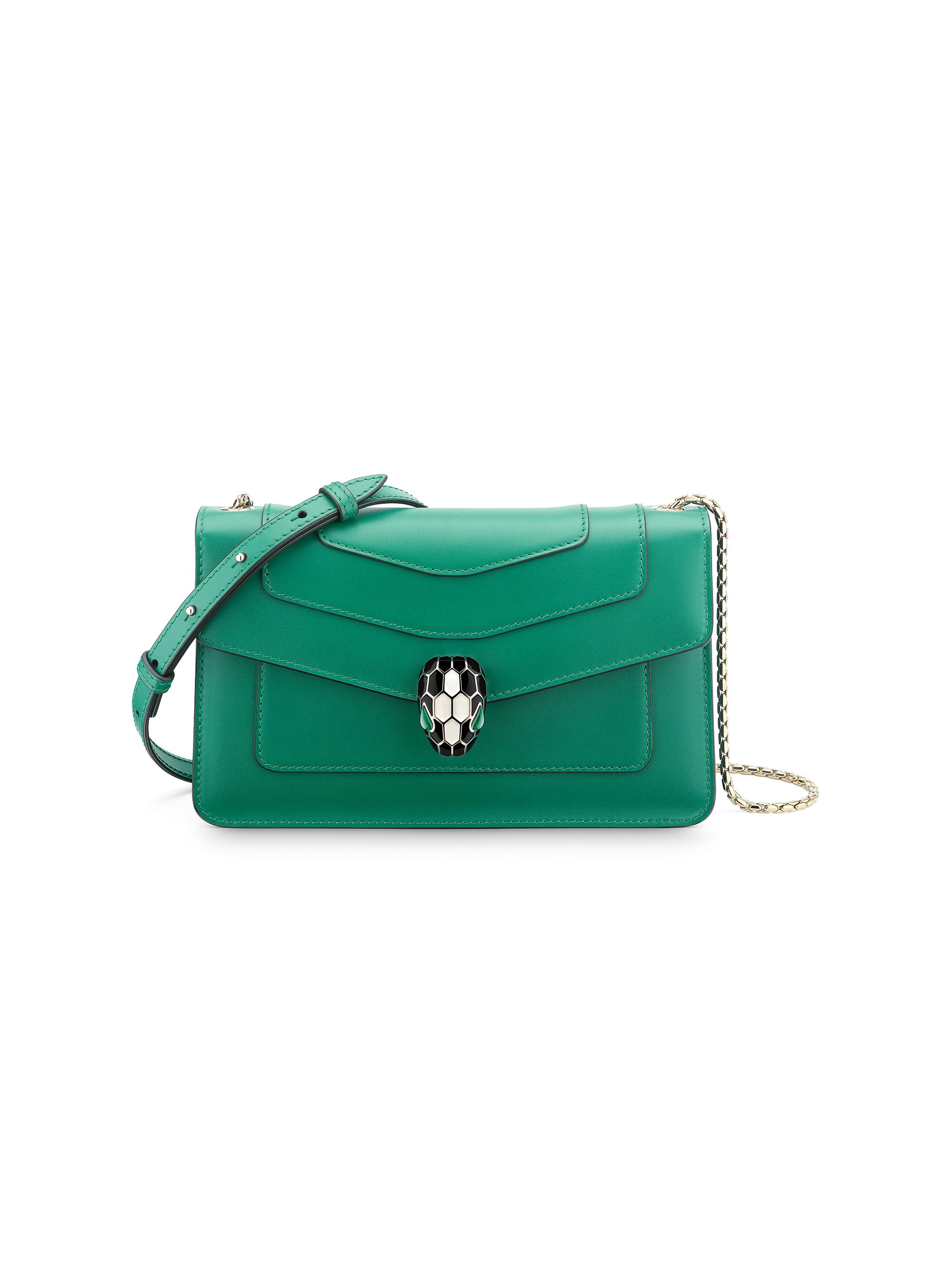 BVLGARI Women's Serpenti Leather Crossbody Bag - Emerald Green