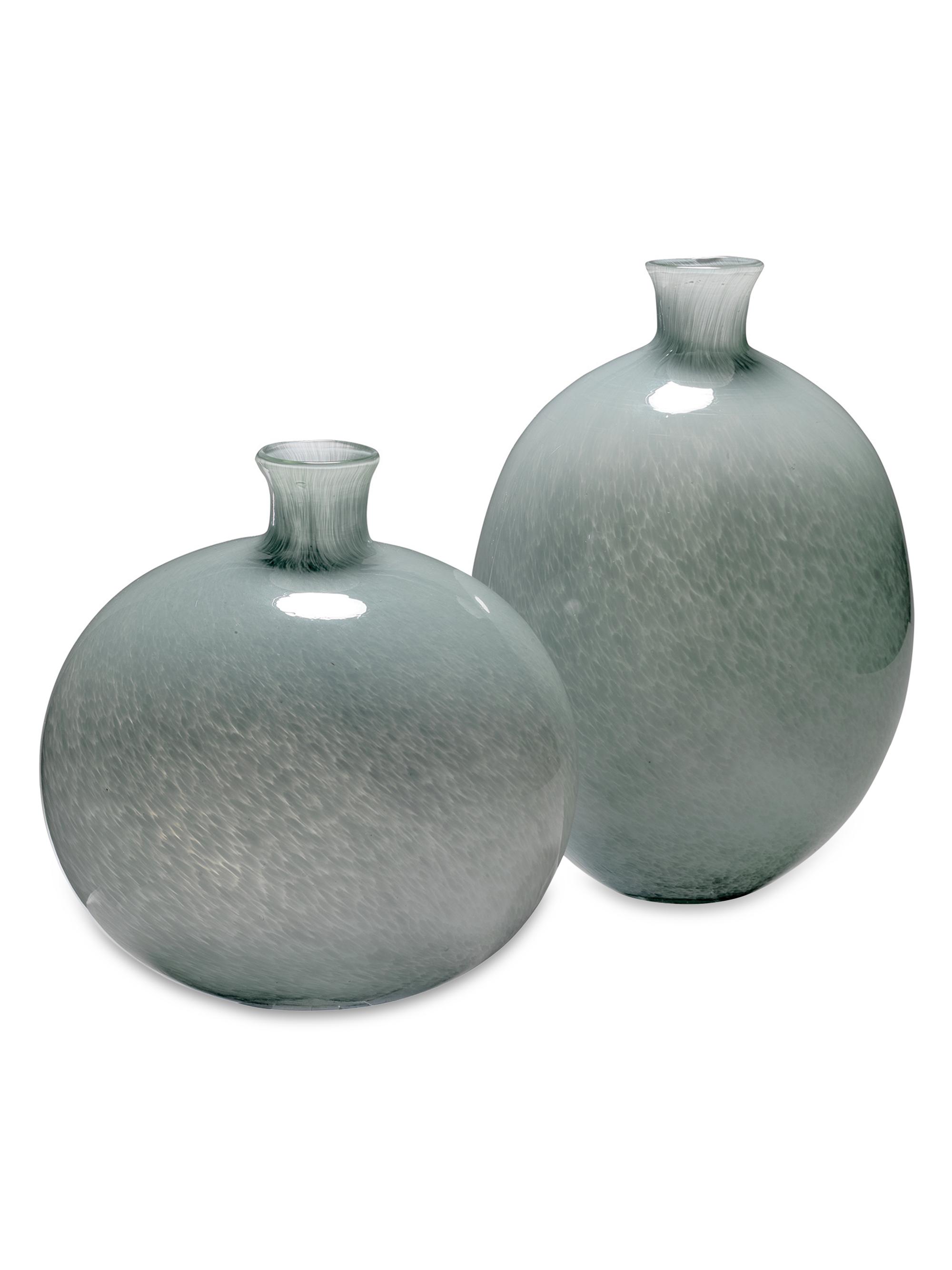 Jamie Young Co. Minx Decorative Glass Two-Piece Vase Set - Grey Glass