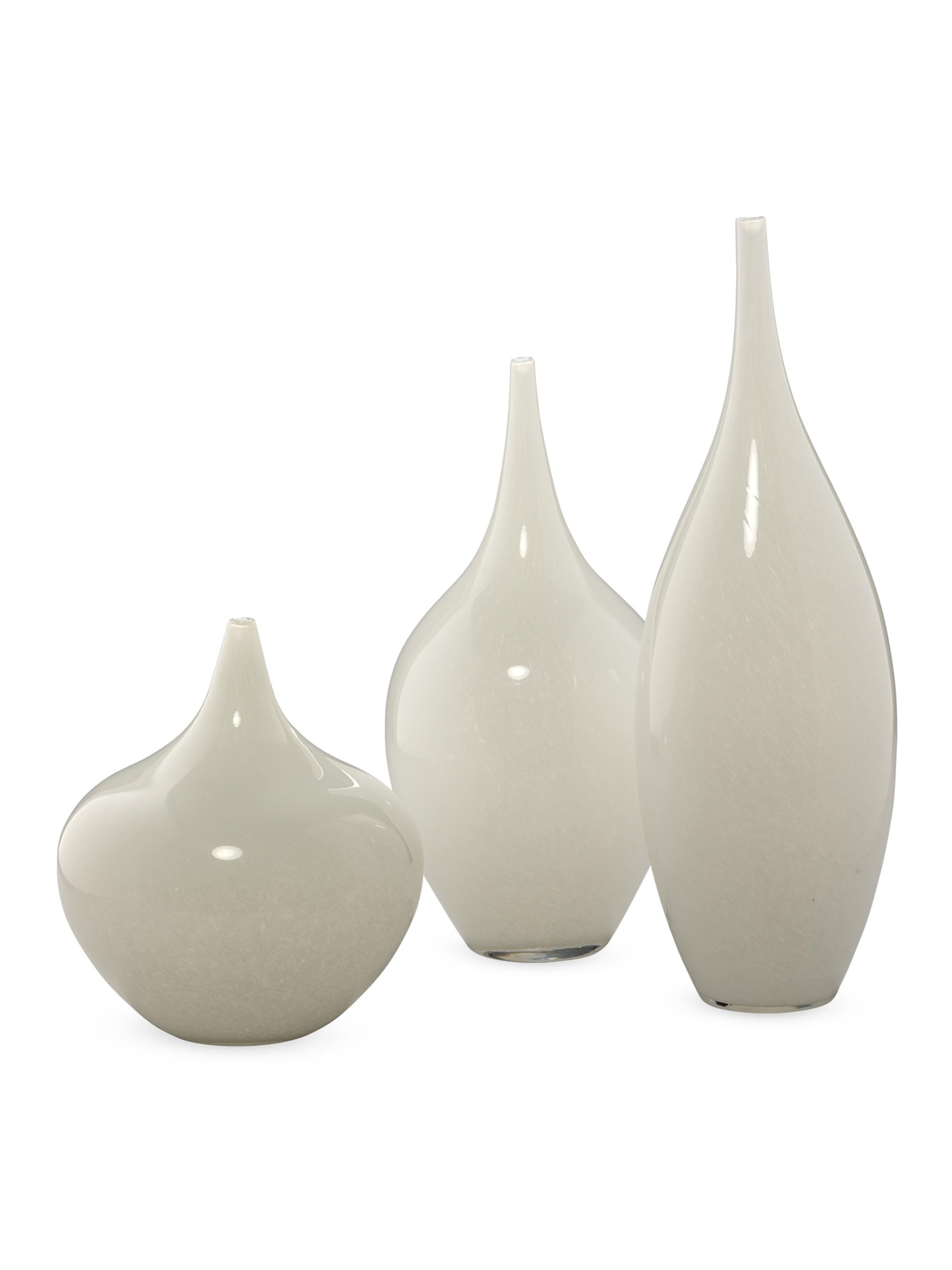Jamie Young Co. Nymph Three-Piece Glass Vase Set - White Glass