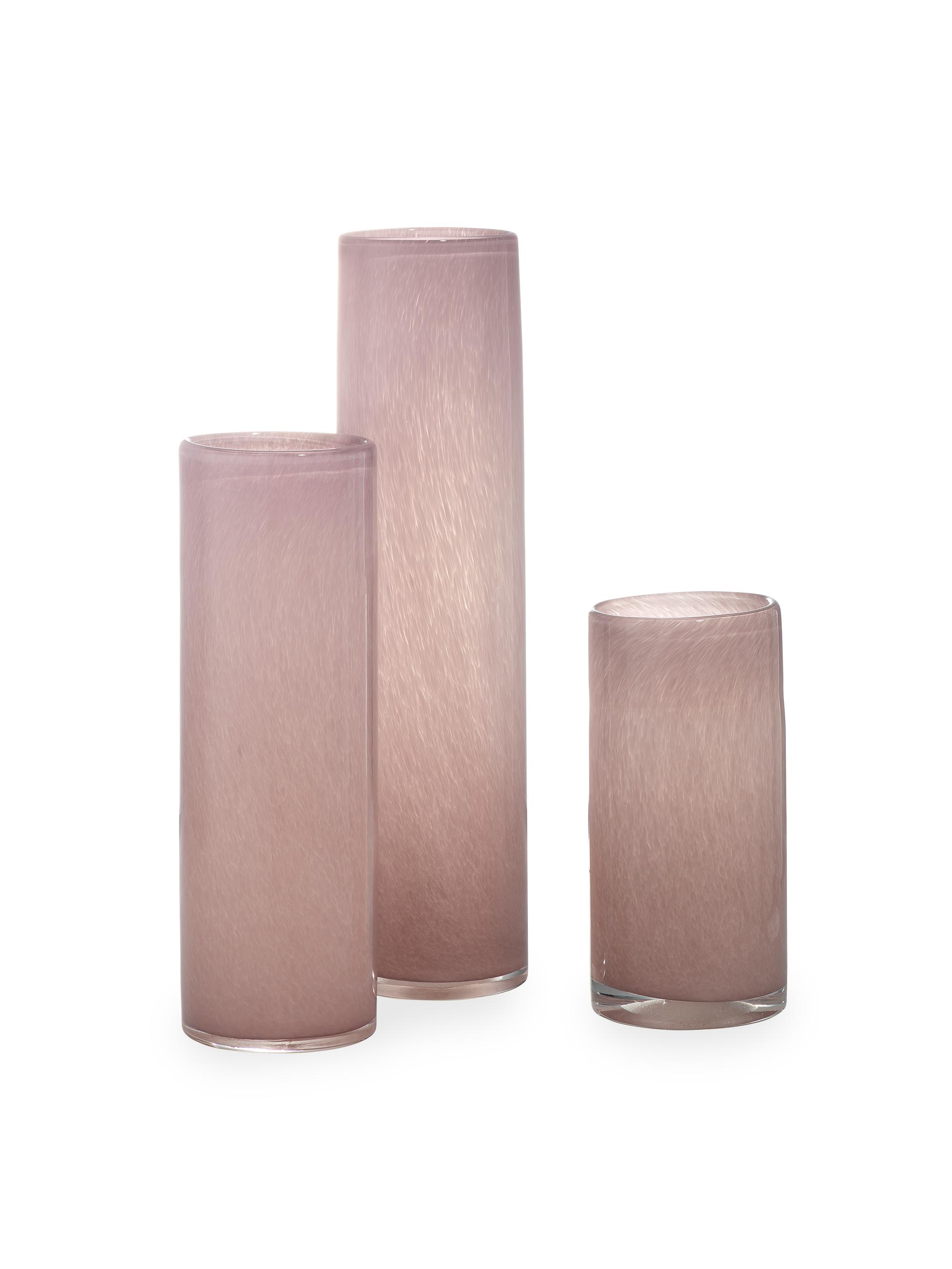 Jamie Young Co. Gwendolyn Three-Piece Hand-Blown Glass Vase Set - Pink Salt