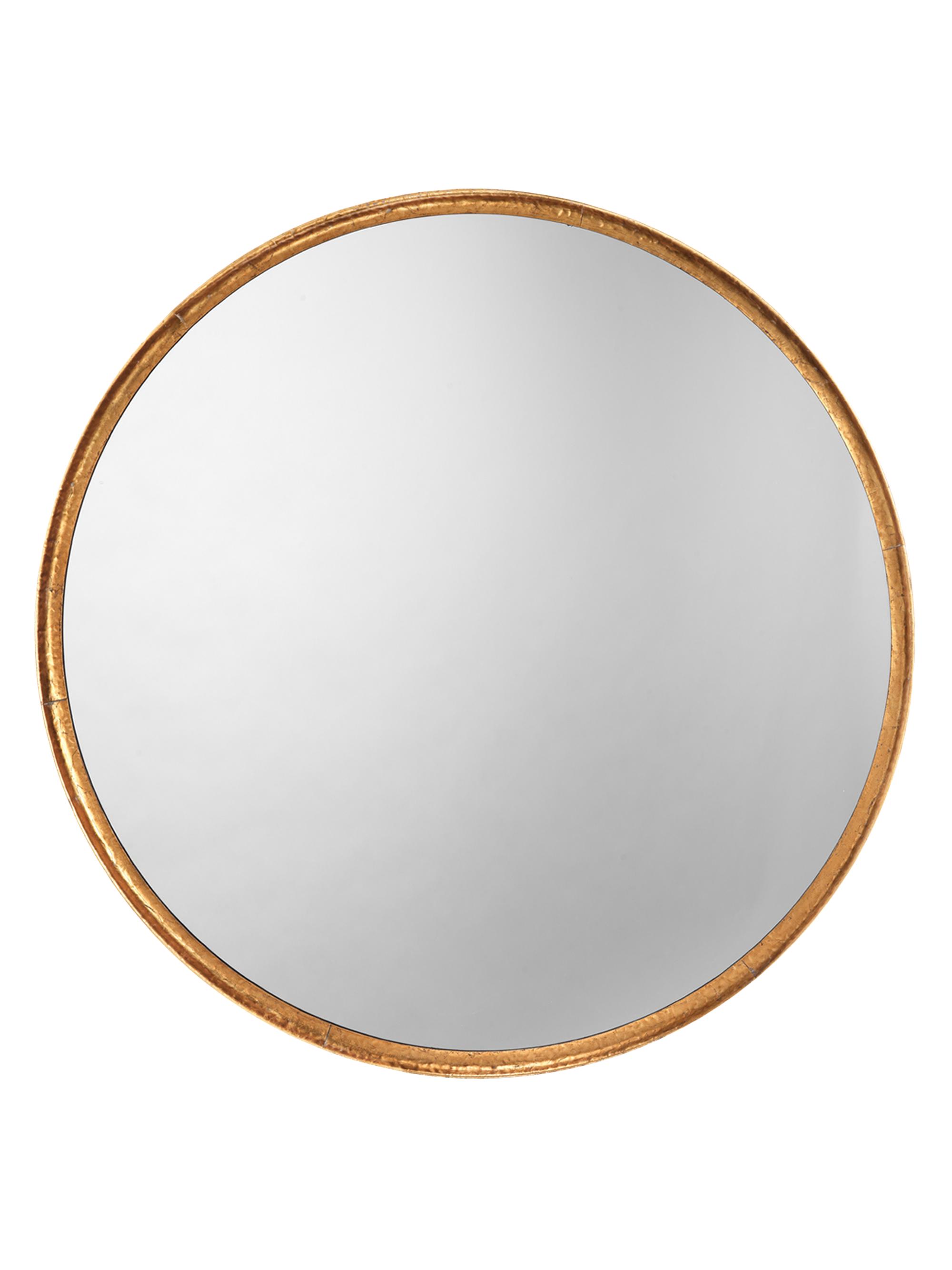 Jamie Young Co. Refined Round Gold Leaf Mirror - Gold Leaf