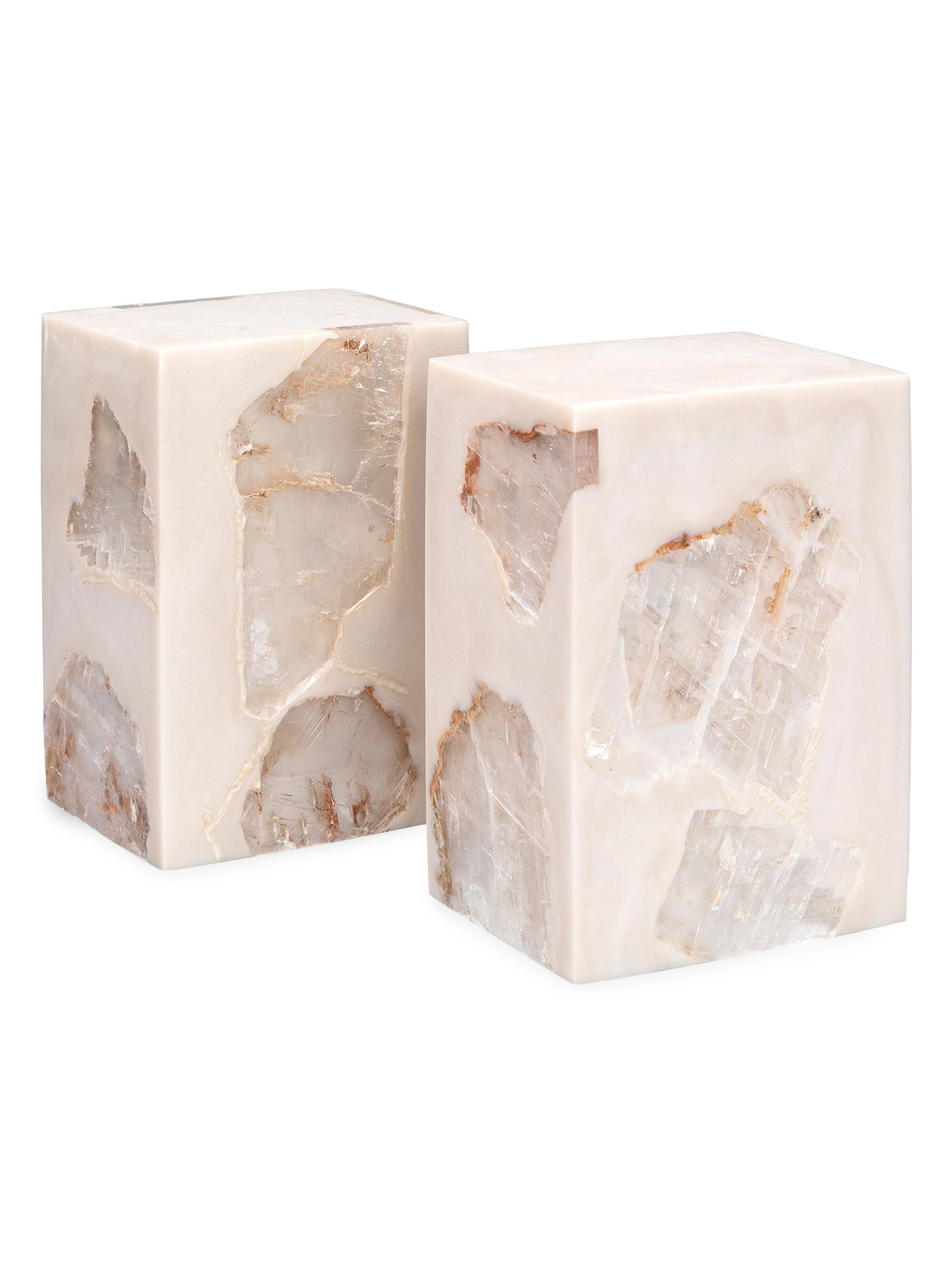 Jamie Young Co. Slab Natural Crystal Bookends - Clear Mica