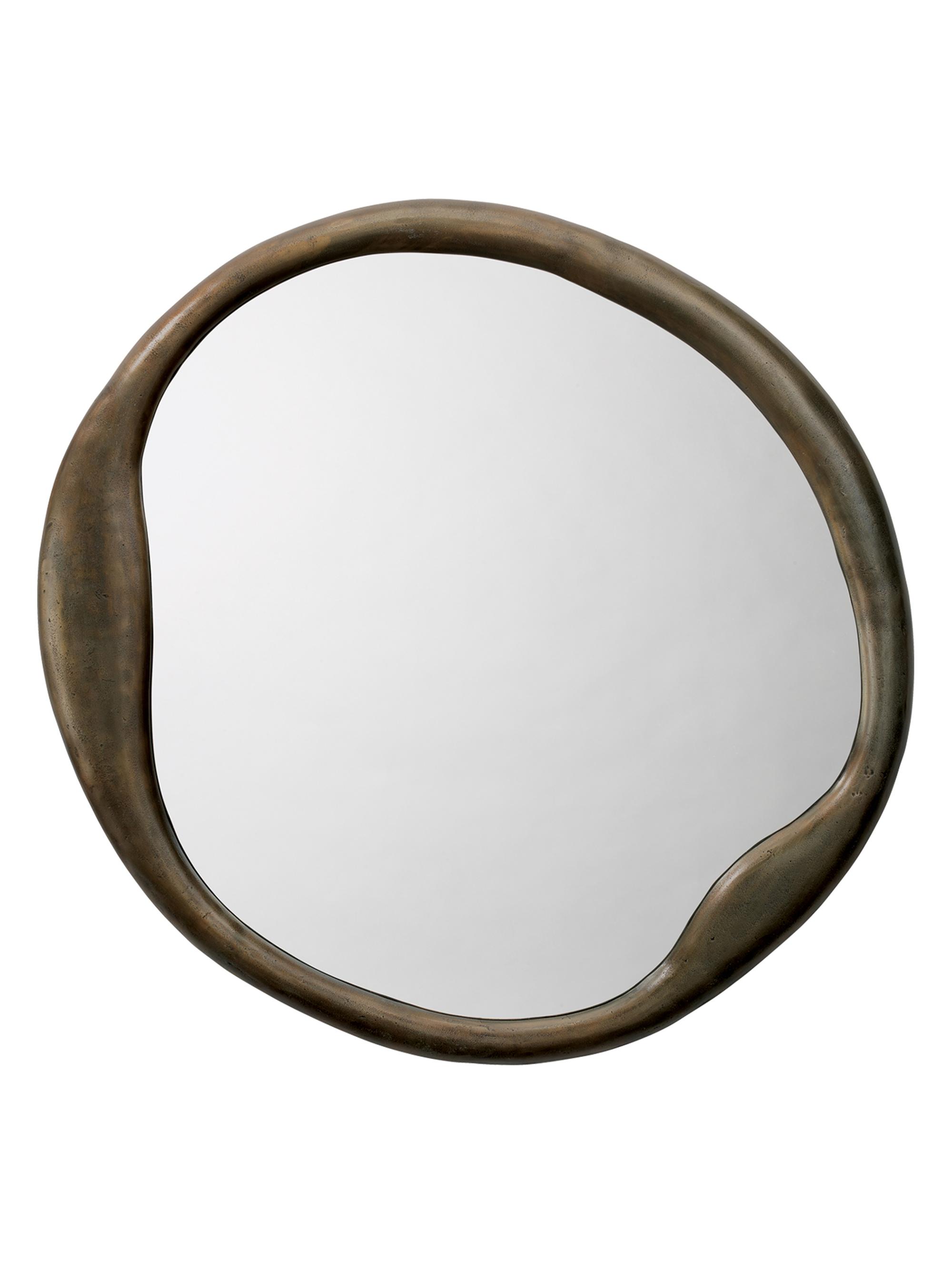 Jamie Young Co. Organic Antique Brass Round Mirror - Antique Brass
