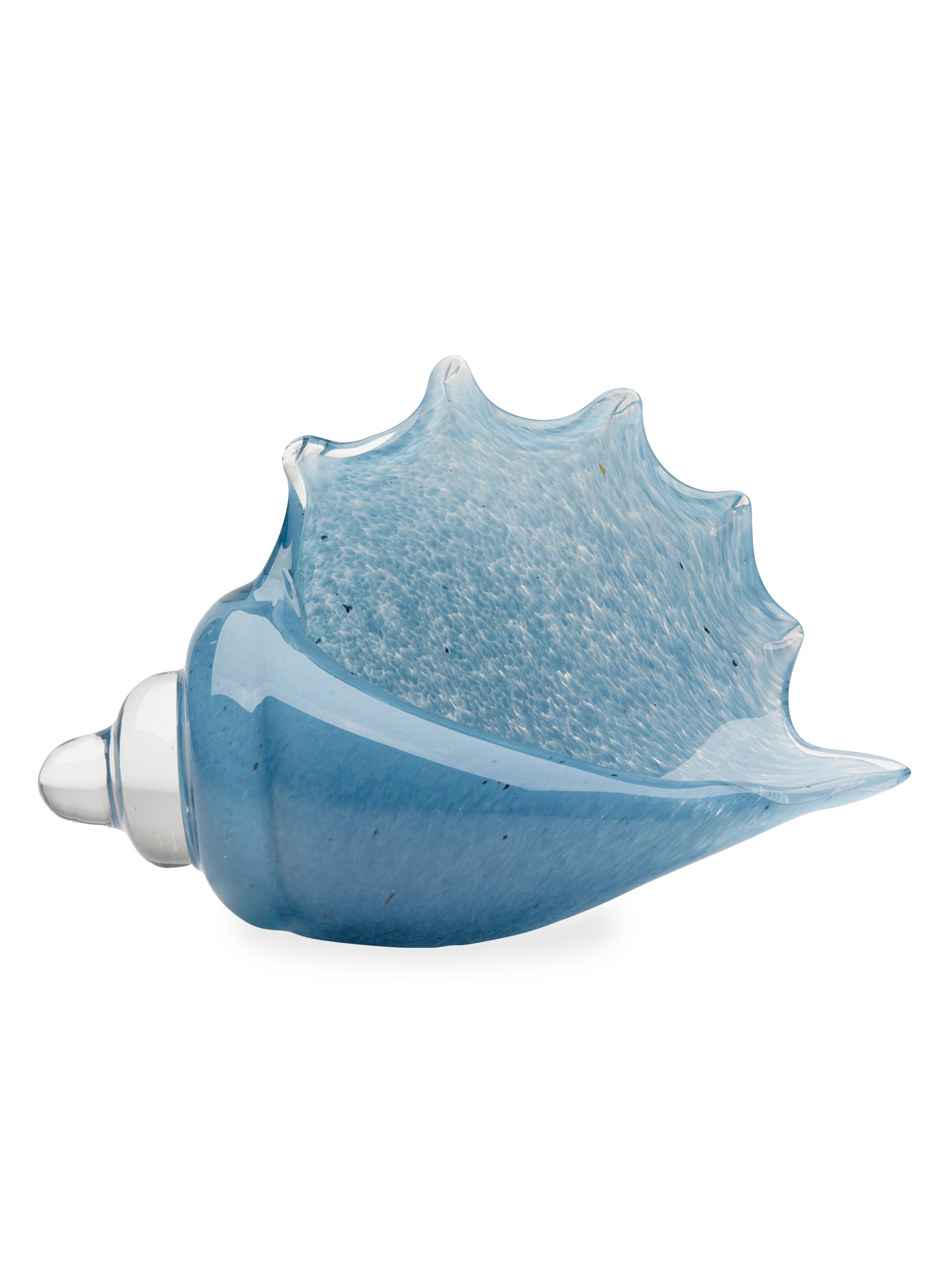 Jamie Young Co. Triton Hand-Blown Glass Shell - Steel Blue