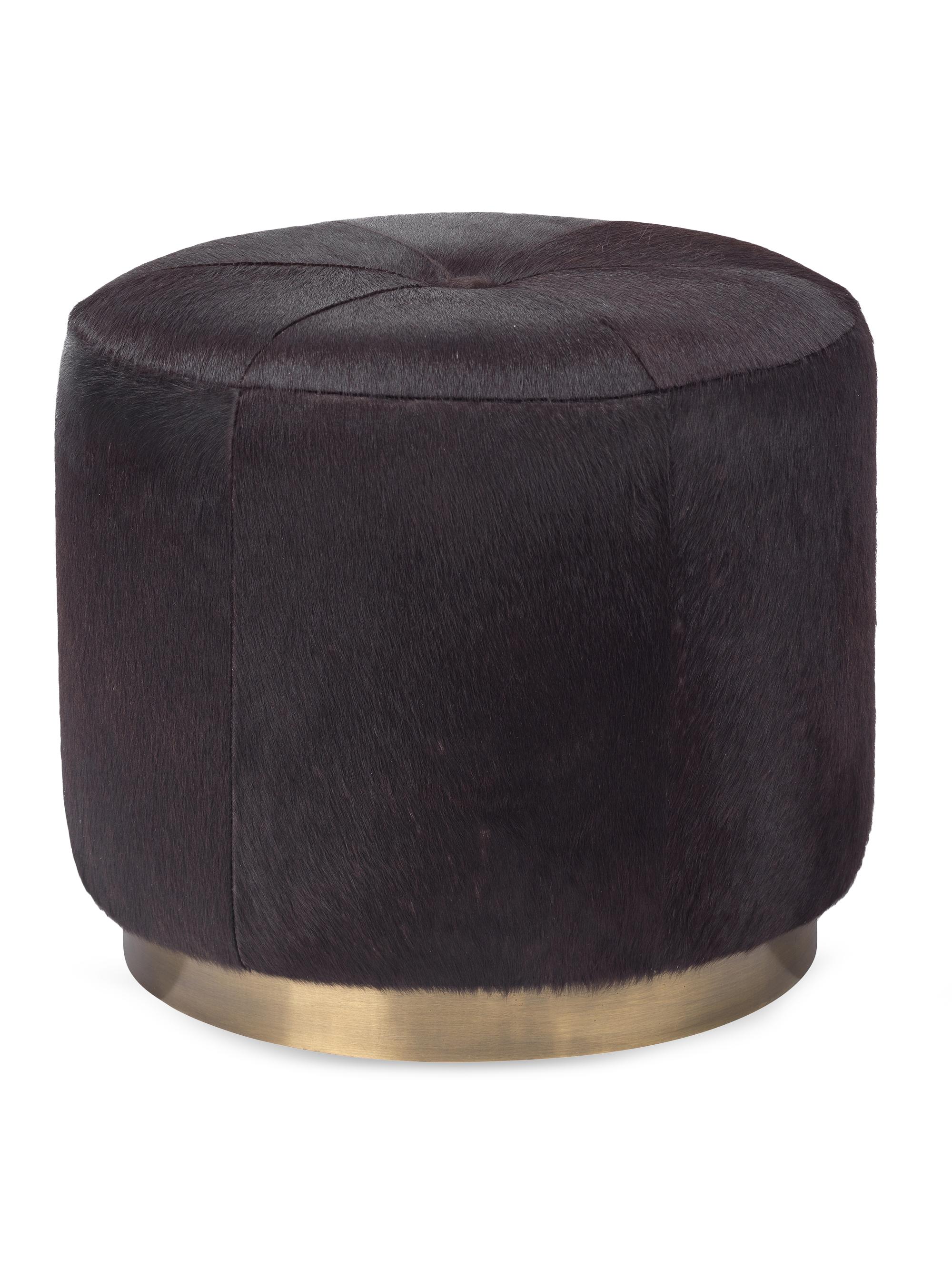 Jamie Young Co. Thackeray Small Round Pouf - Espresso