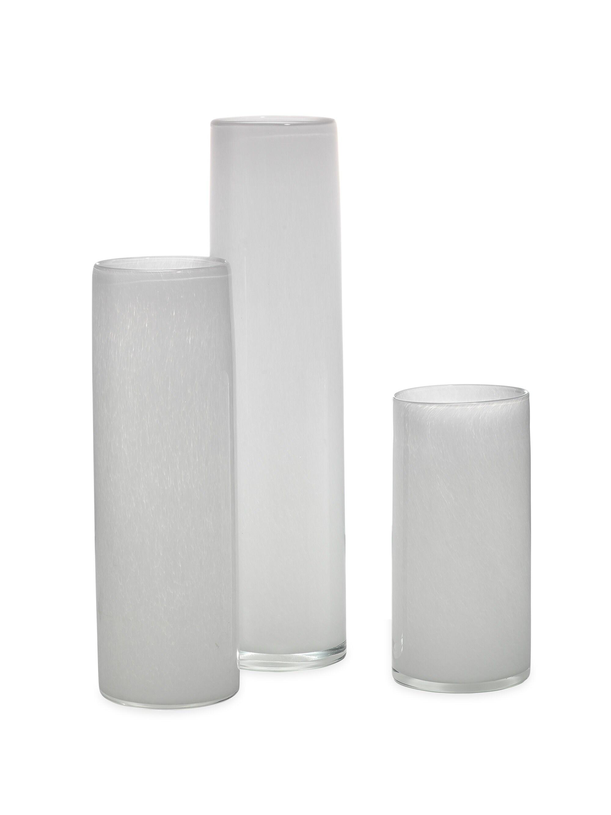 Jamie Young Co. Gwendolyn Three-Piece Hand-Blown Glass Vase Set - White Glass