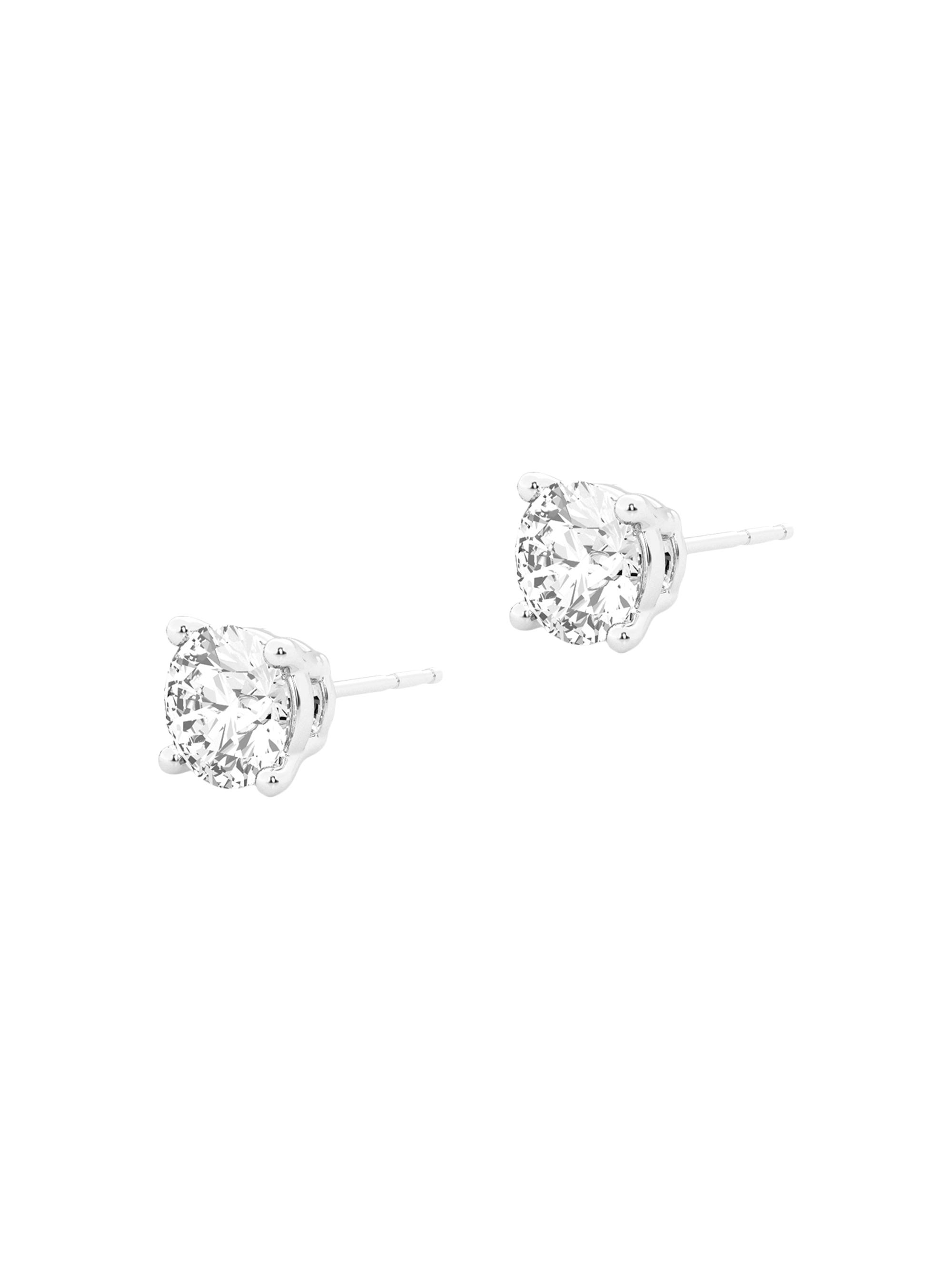 Saks Fifth Avenue Collection Women's 14K White Gold & 0.66 TCW Round Diamond Stud Earrings