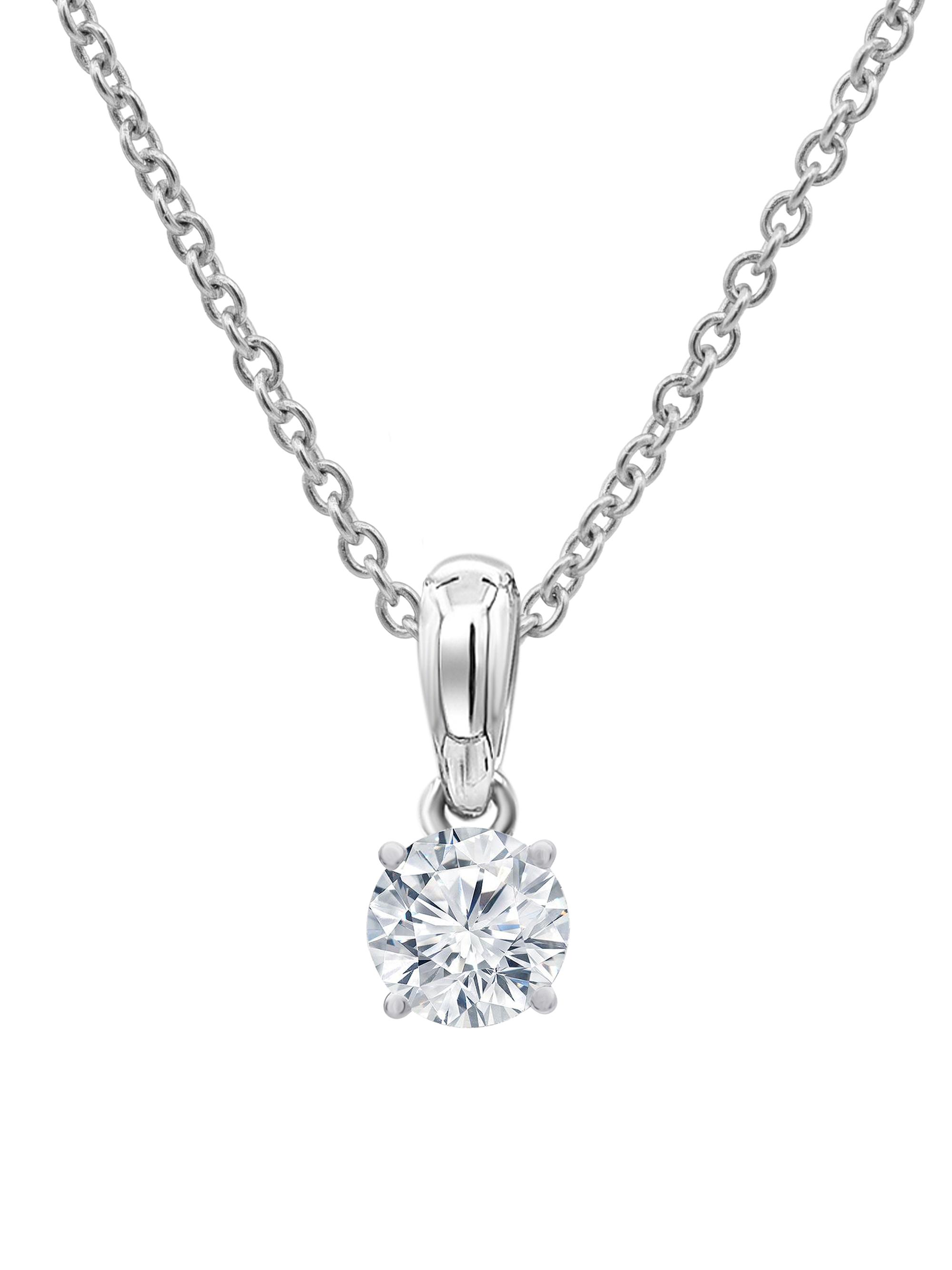 Saks Fifth Avenue Collection Women's 14K White Gold & 0.3 TCW Natural Diamond Pendant Necklace