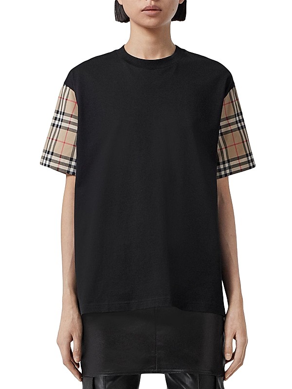 Shop Burberry Carrick Check Sleeve T-Shirt | Saks Fifth Avenue Shop Burberry Carrick Check Sleeve T-Shirt | Saks Fifth Avenue