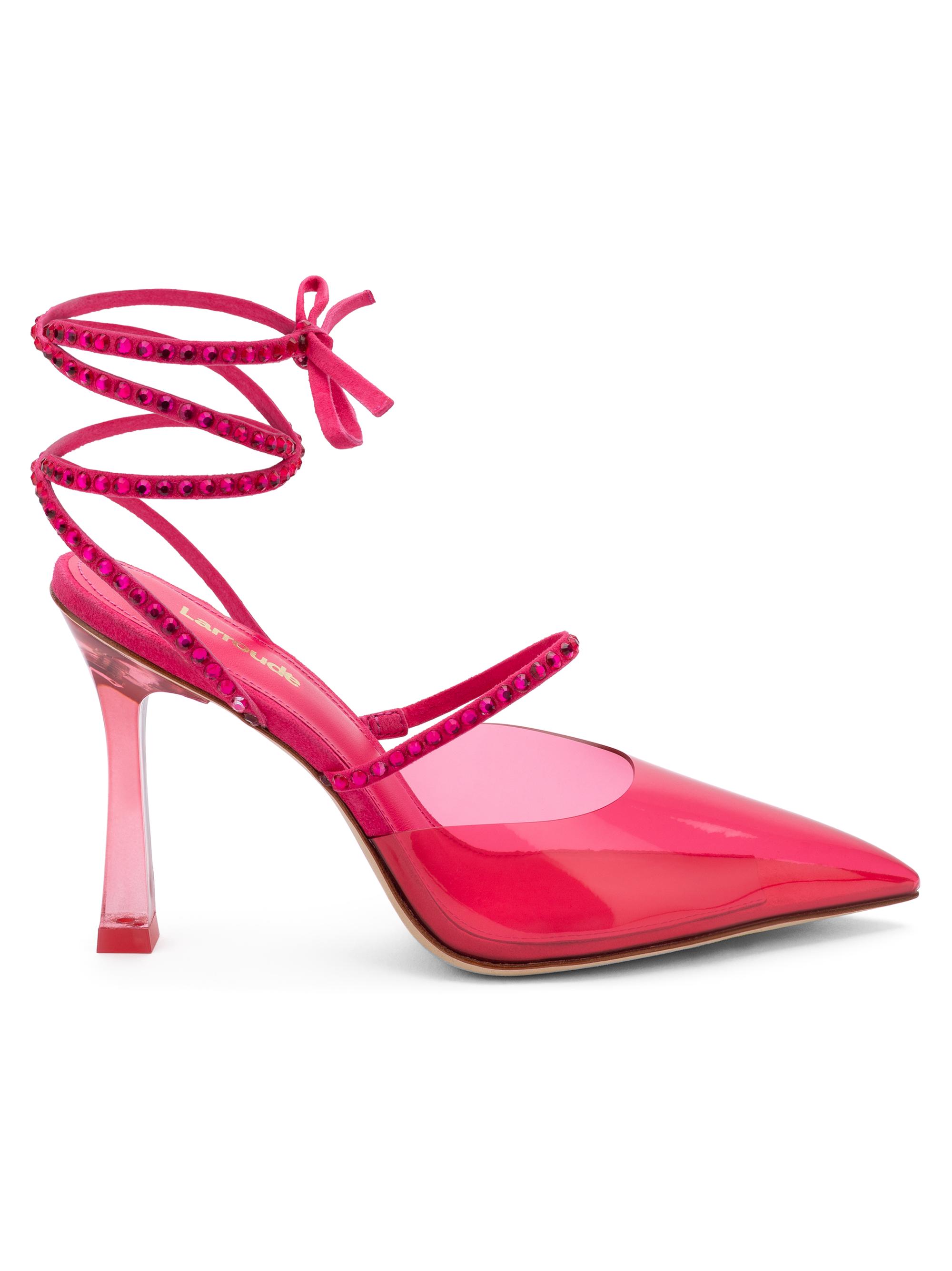 Larroudé Women's Kim 95MM Wrap Pumps - Pink