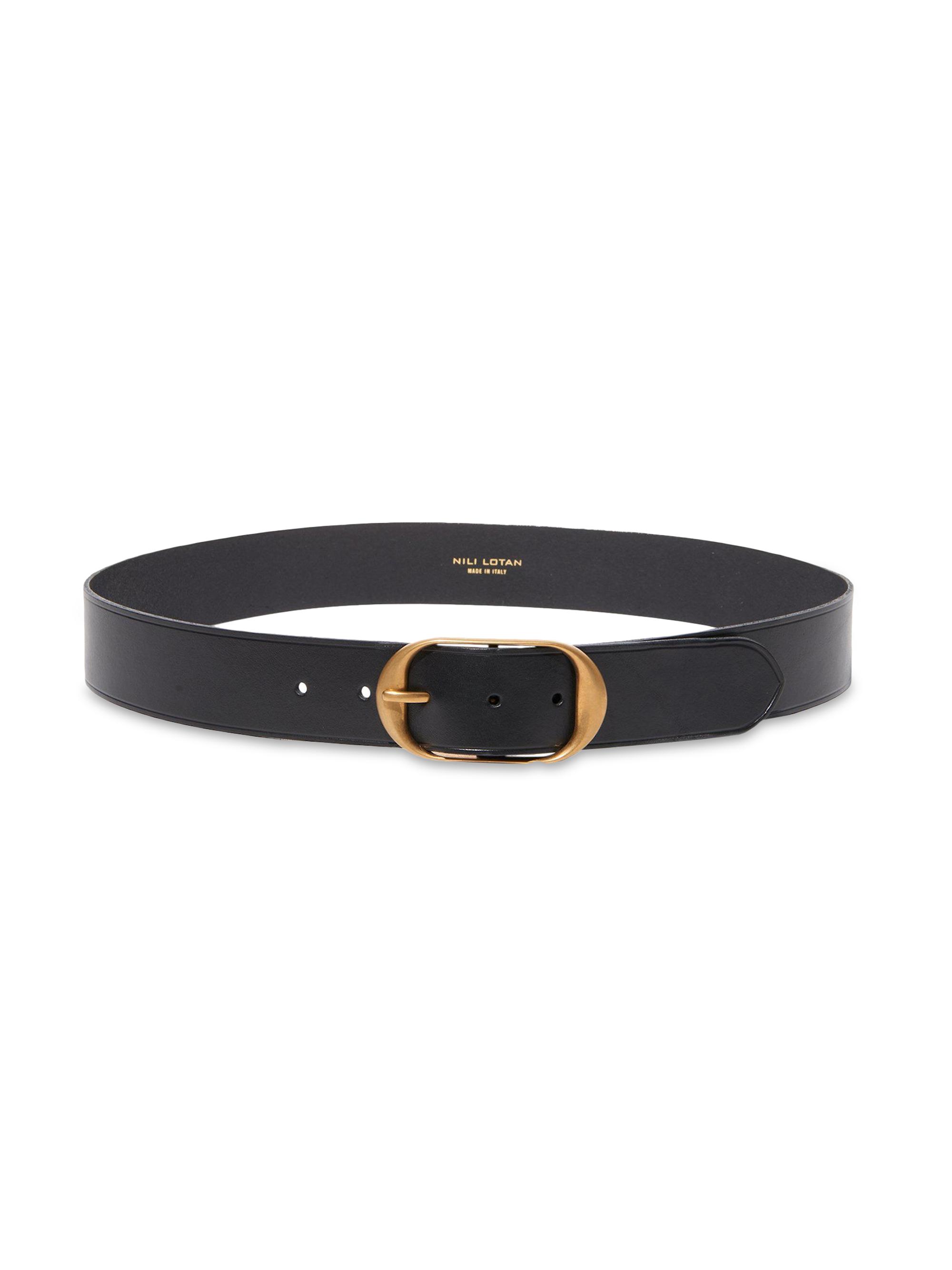 Nili Lotan Women's Nili Leather Belt - Black Gold | Thumbnail 2