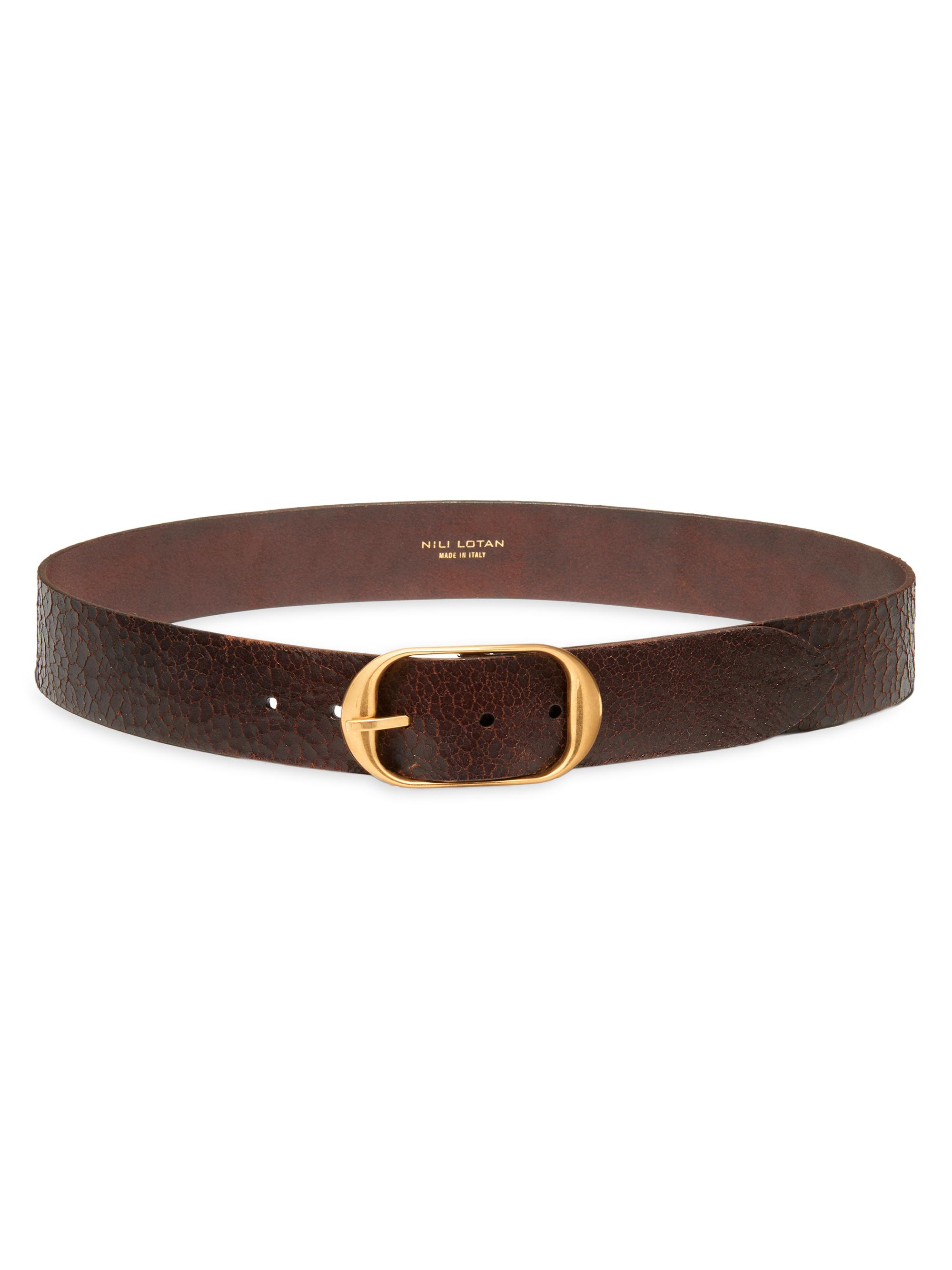 Nili Lotan Women's Nili Leather Belt - Brown | Thumbnail 3