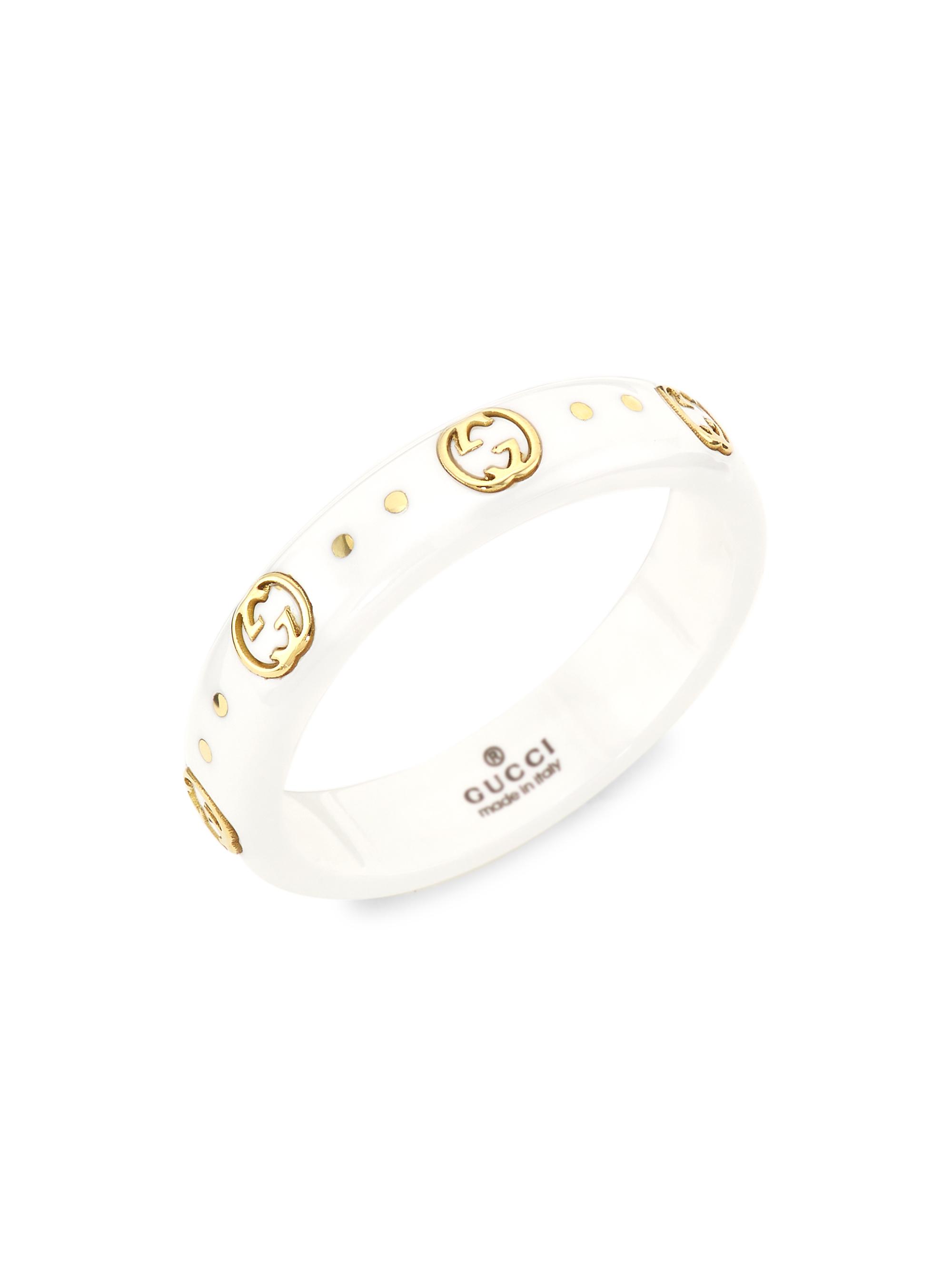 Gucci Women's Icon Ring With Interlocking G - White