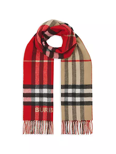 Contrast Check Cashmere Scarf in Archive Beige/candy Pink | Burberry®  Official