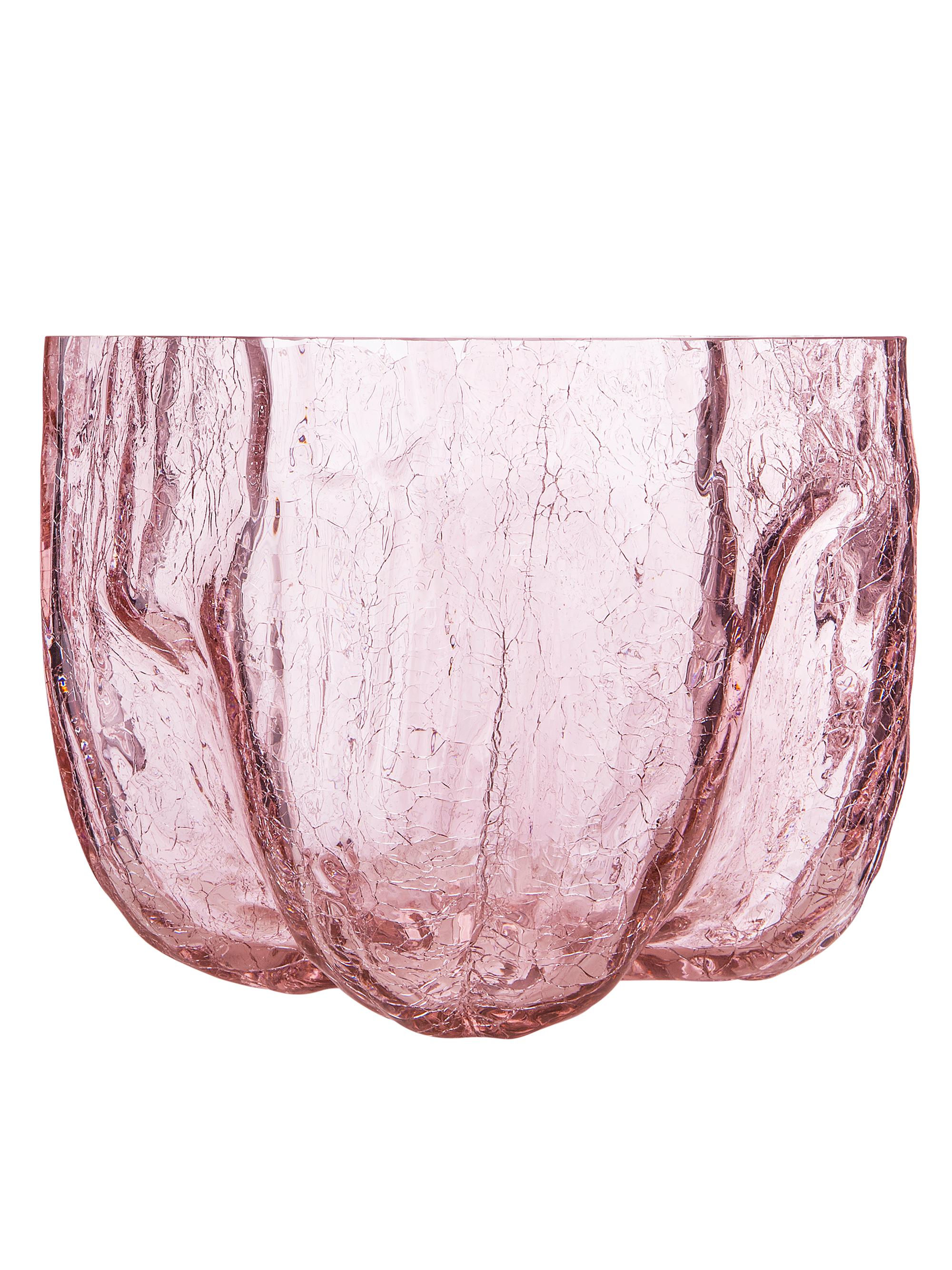 Kosta Boda Crackle Tall Vase - Pink Large