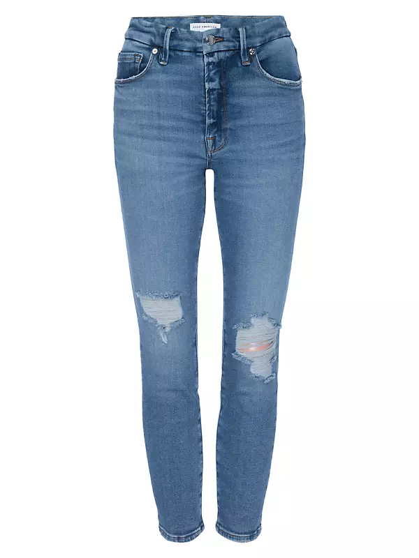 Good Legs High-Rise Distressed Stretch Skinny Crop Jeans