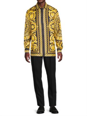 Versace Butterflies-print long-sleeve blouse - Black