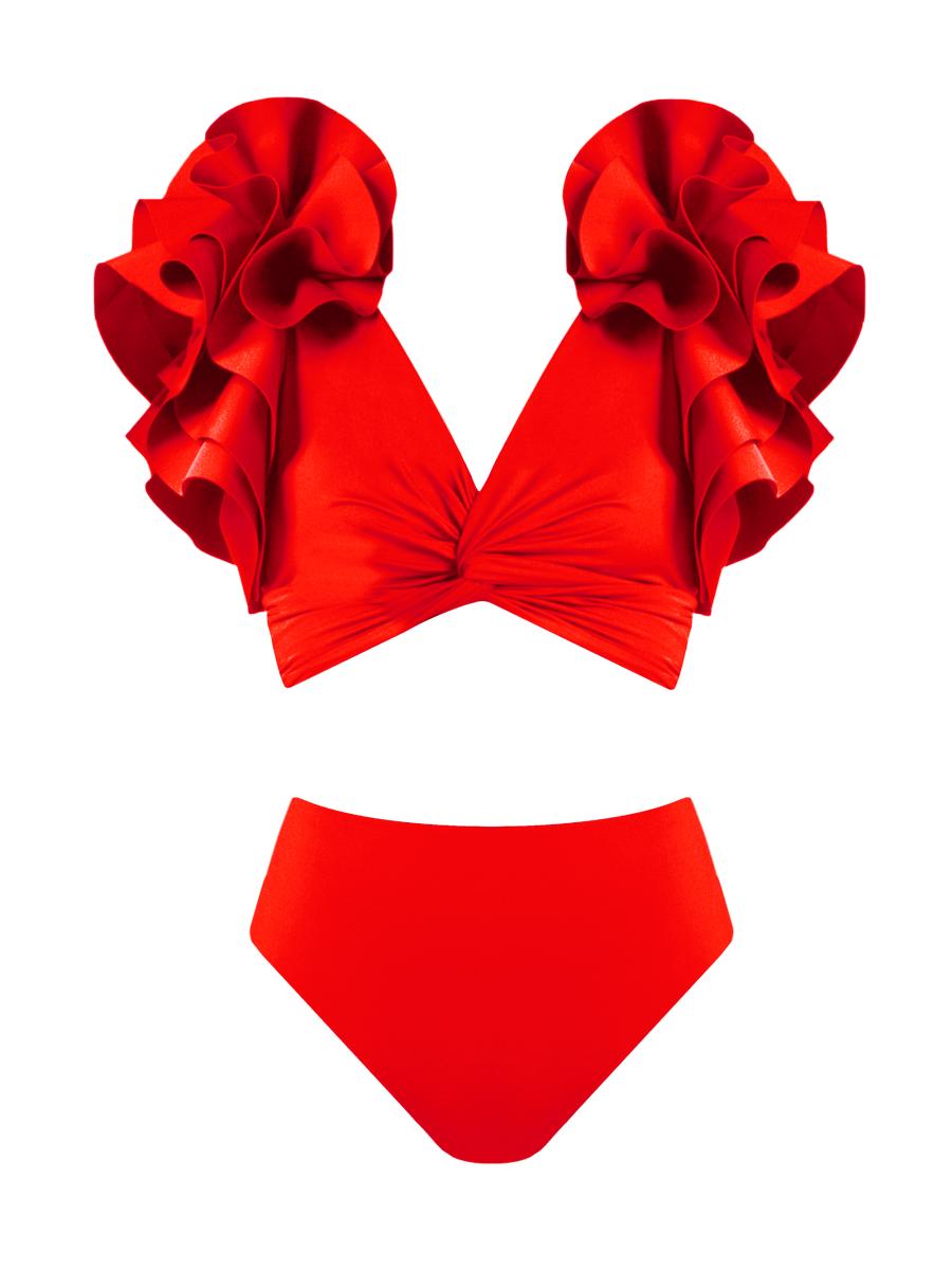 ビキニ ROLAROLA THREE PIECE RUFFLE BIKINI SET 5BMR0151 THREE PIECE RUFFLE BIKINI SET BLUE | ファッション通販サイト NUGU