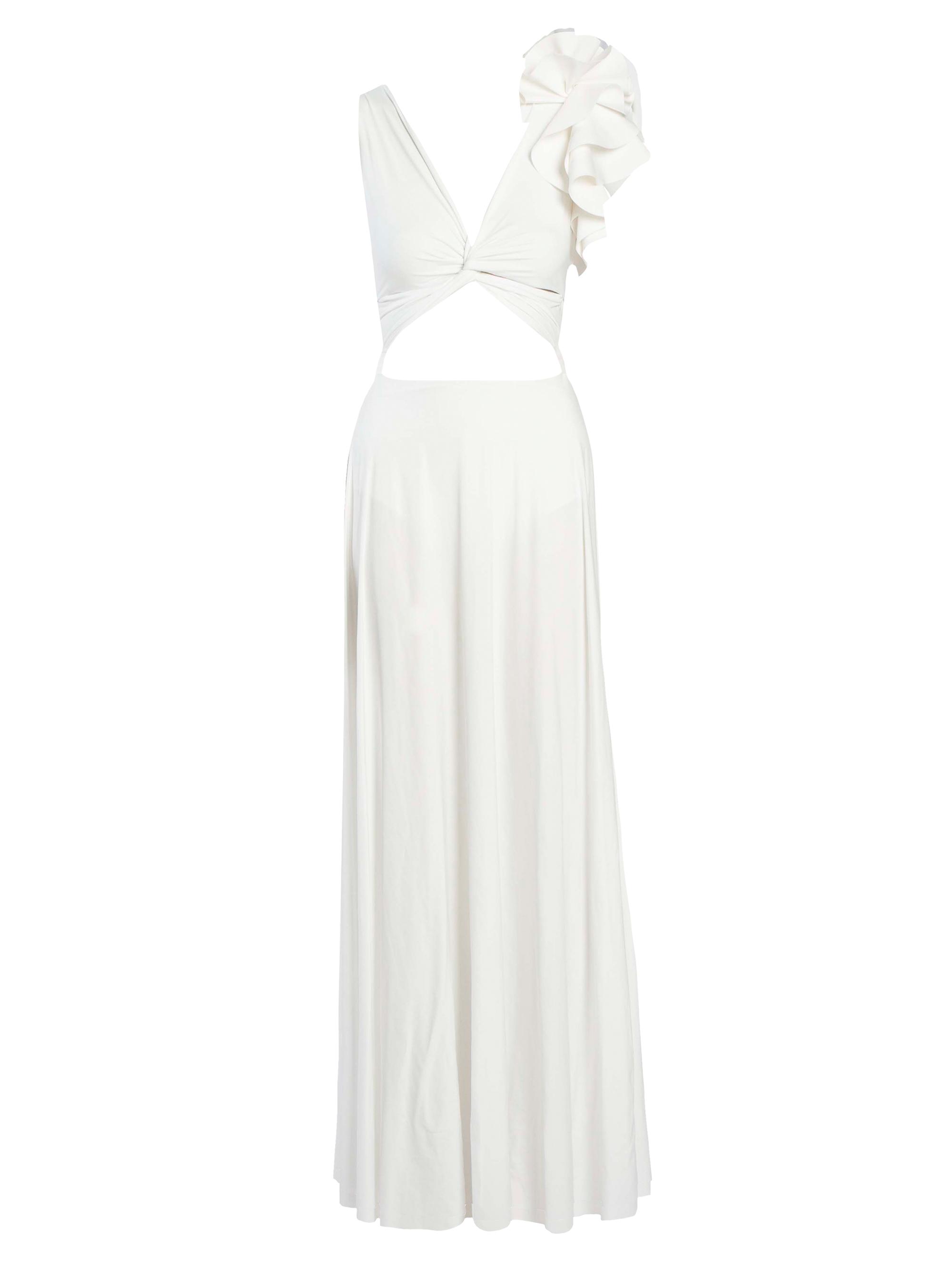 halter fit and flare mini dress Embroidery fit and flare mini dress with halter main image 0