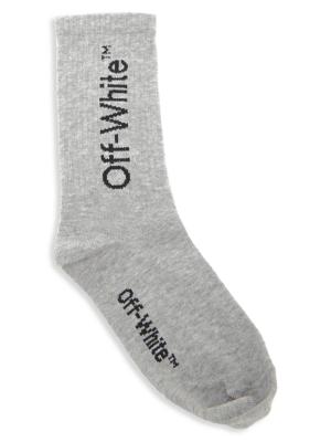 OFF-WHITE Diag Logo Intarsia Stretch Socks White/Black