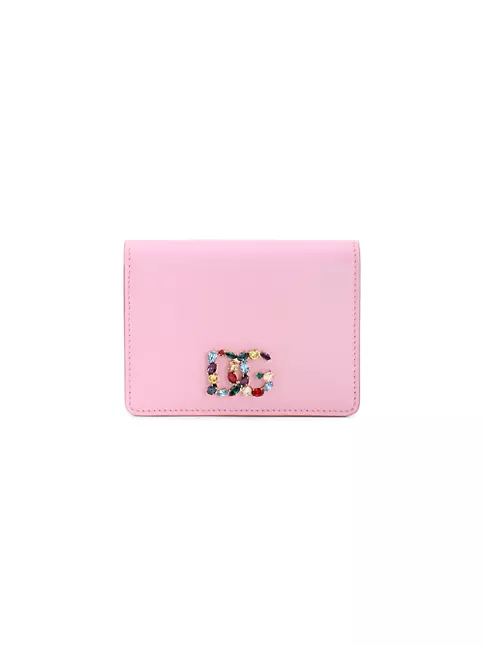 Wallets & purses Dolce & Gabbana - Rhinestone DG black Dauphine leather  wallet - BI0473AZ50380999
