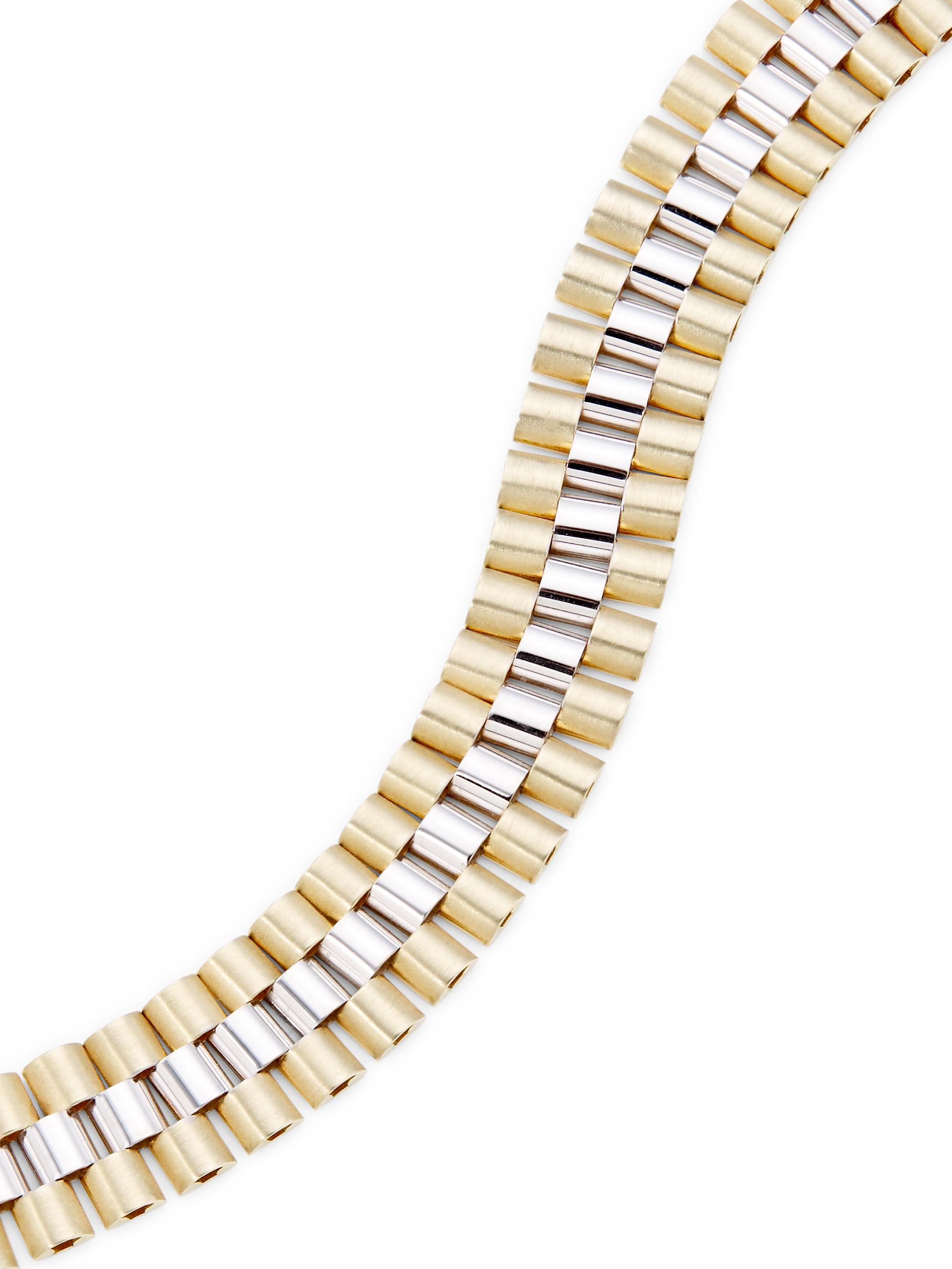 Two-Tone 14K Gold Panther Bracelet