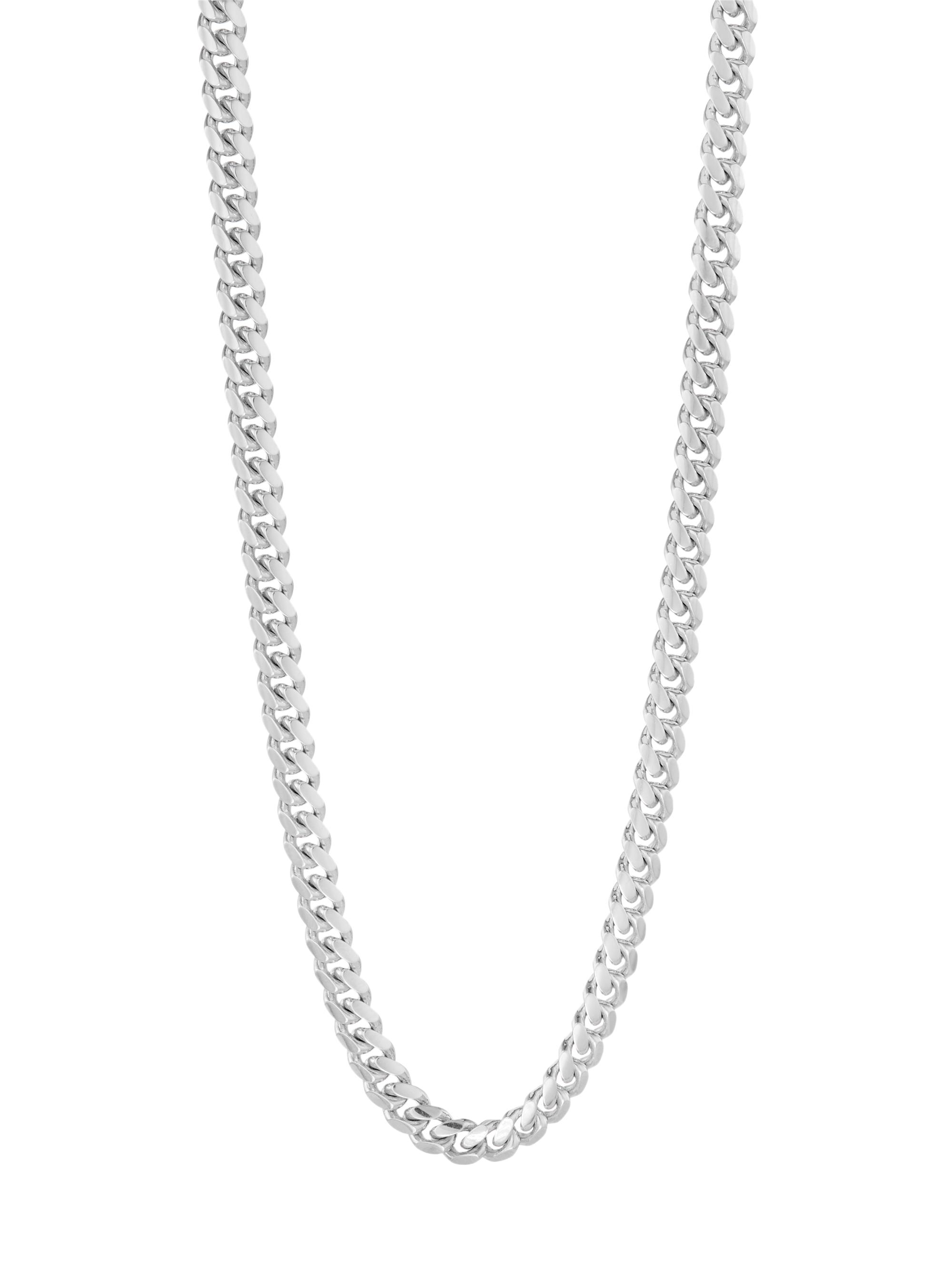 Saks Fifth Avenue Collection Men's 14K White Gold Cuban-Link Chain Necklace - White