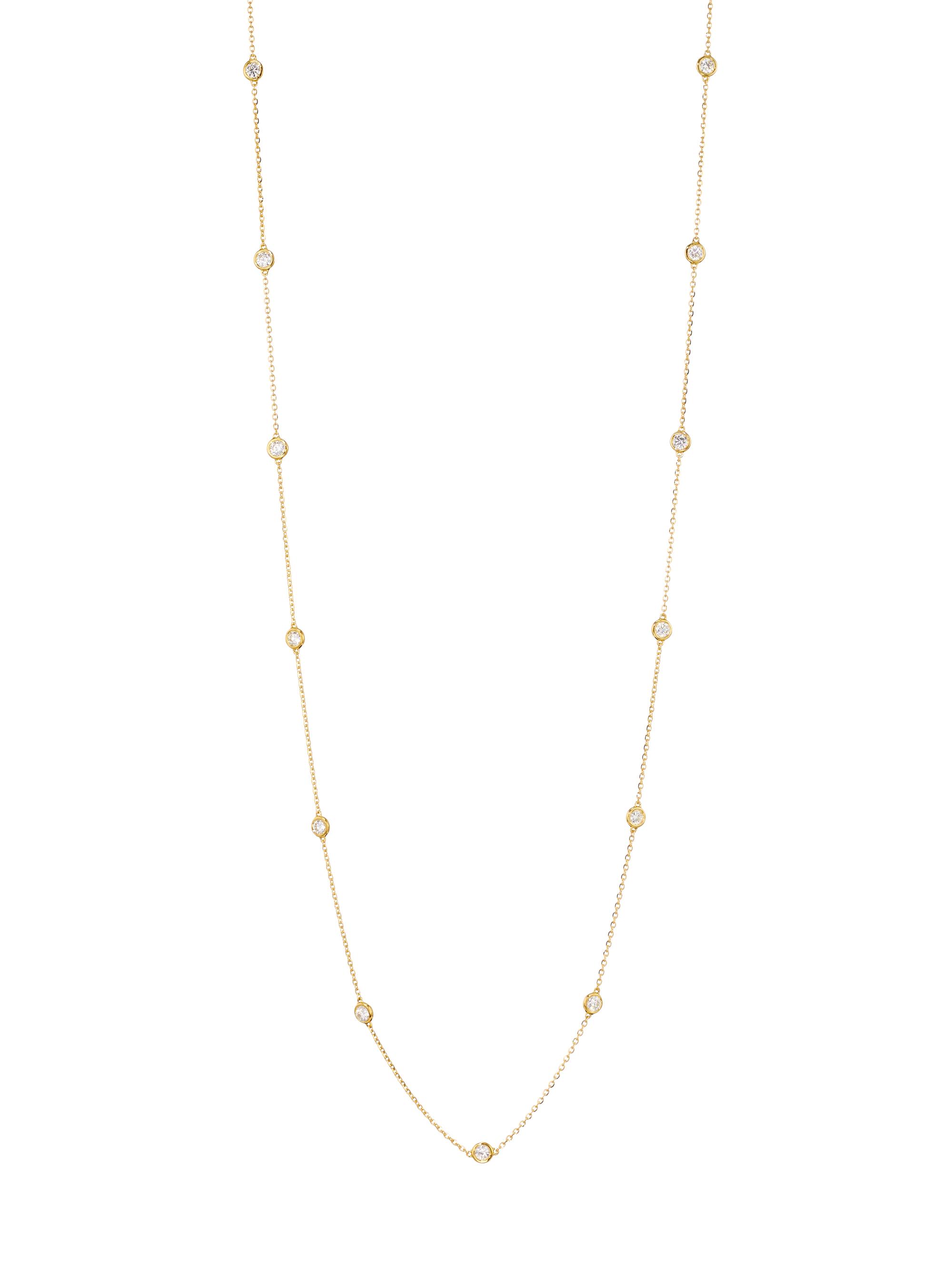 Saks Fifth Avenue Collection Women's 14K Yellow Gold & 2.10 TCW Diamond Station Necklace/36"