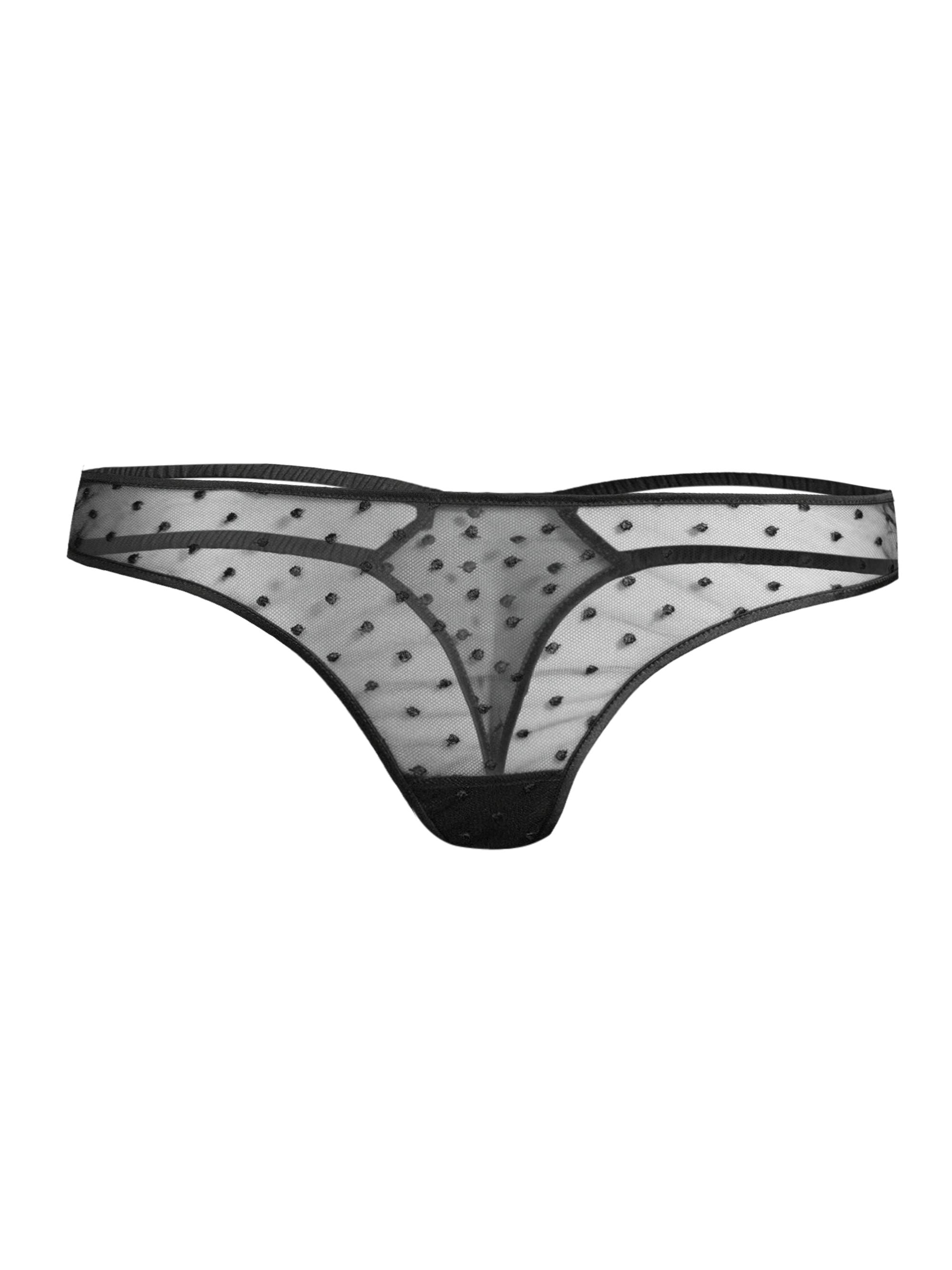 Kiki de Montparnasse Women's Merci Polka Dot Thong - Black
