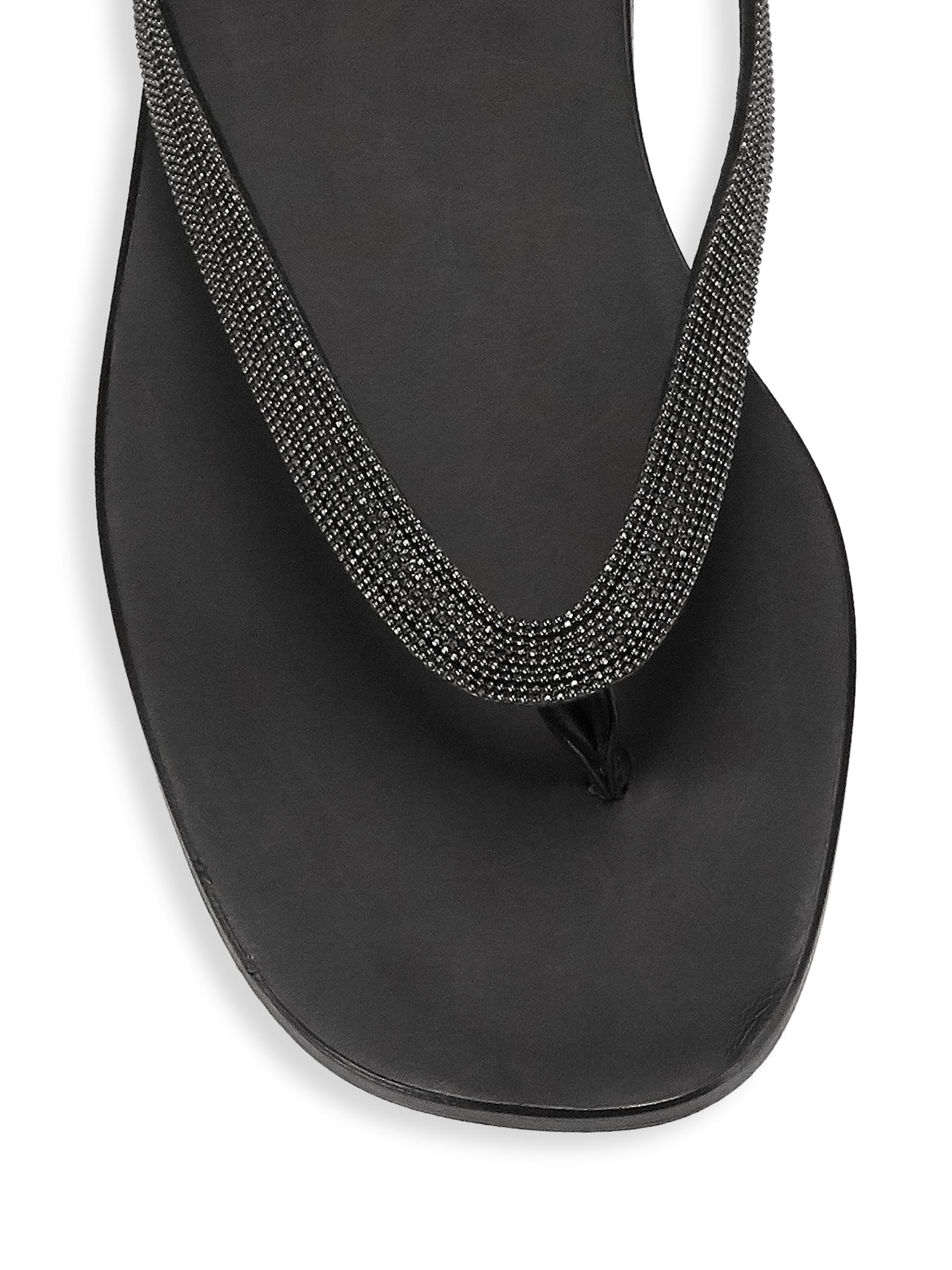 BRUNELLO CUCINELLIレディースサンダル Brunello Cucinelli Bead-Embellished Leather Thong Sandals