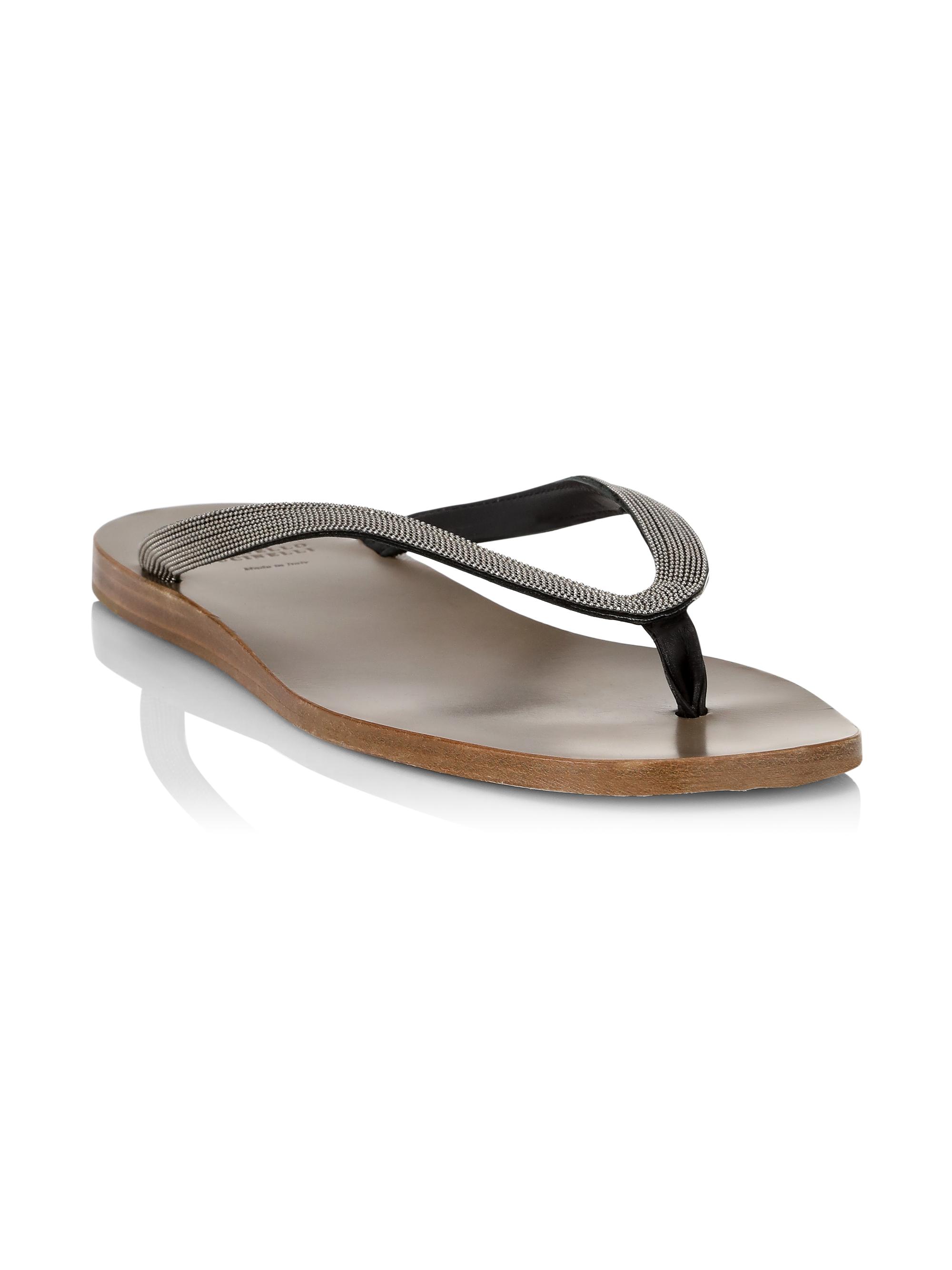 BRUNELLO CUCINELLIレディースサンダル Leather sandals for women | Brunello Cucinelli