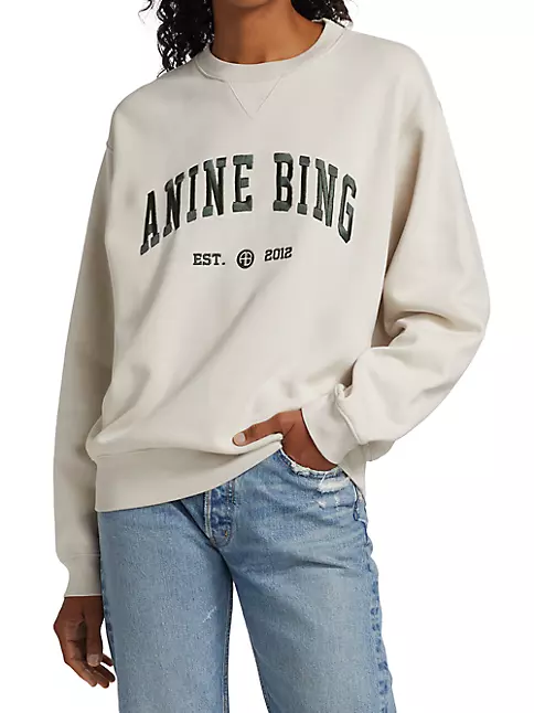 Anine bing sweatshirt Ramona monogram sweatshirt Small white