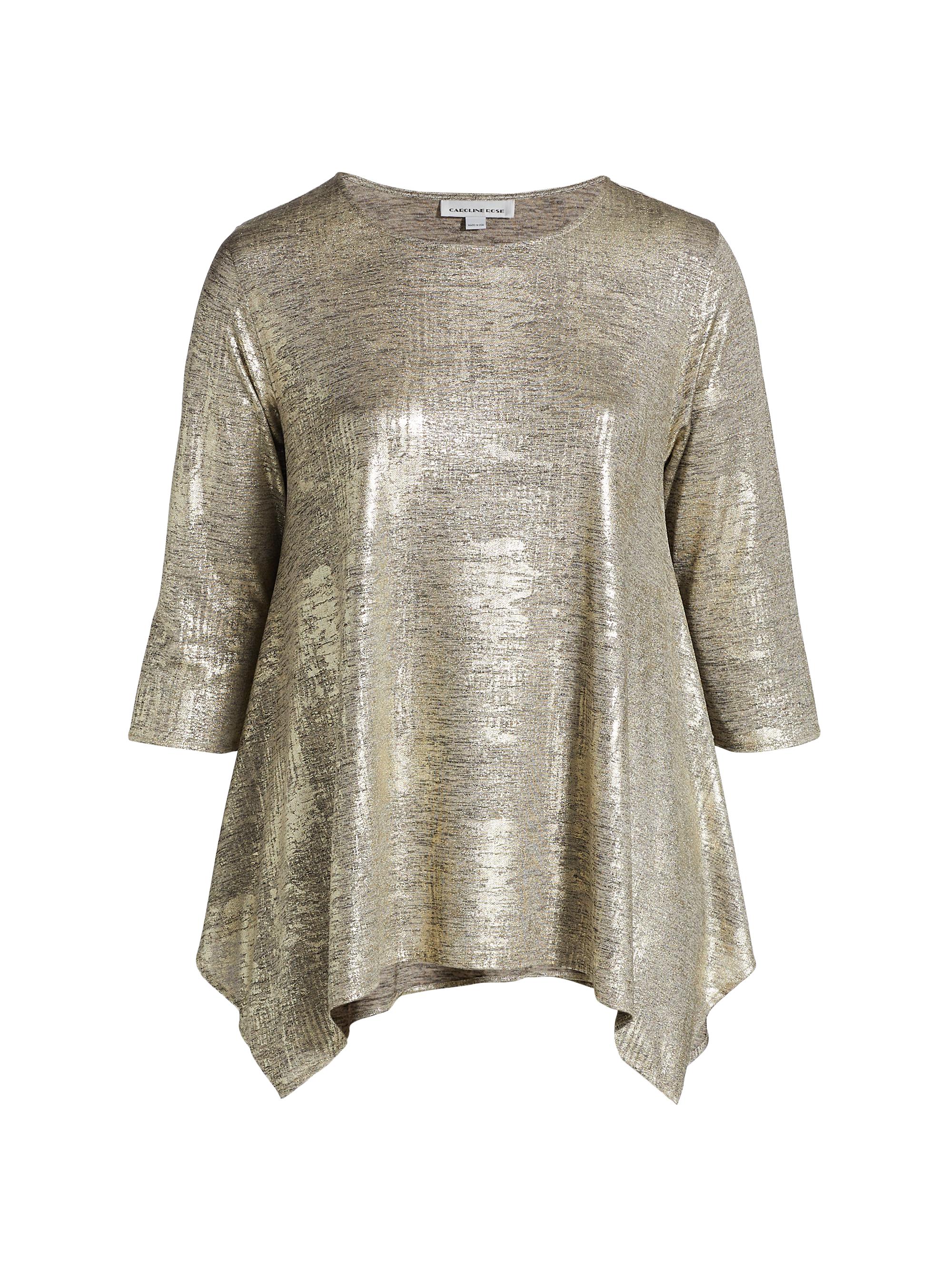 Caroline Rose Women's Reflection Metallic Swing Tunic - Gold