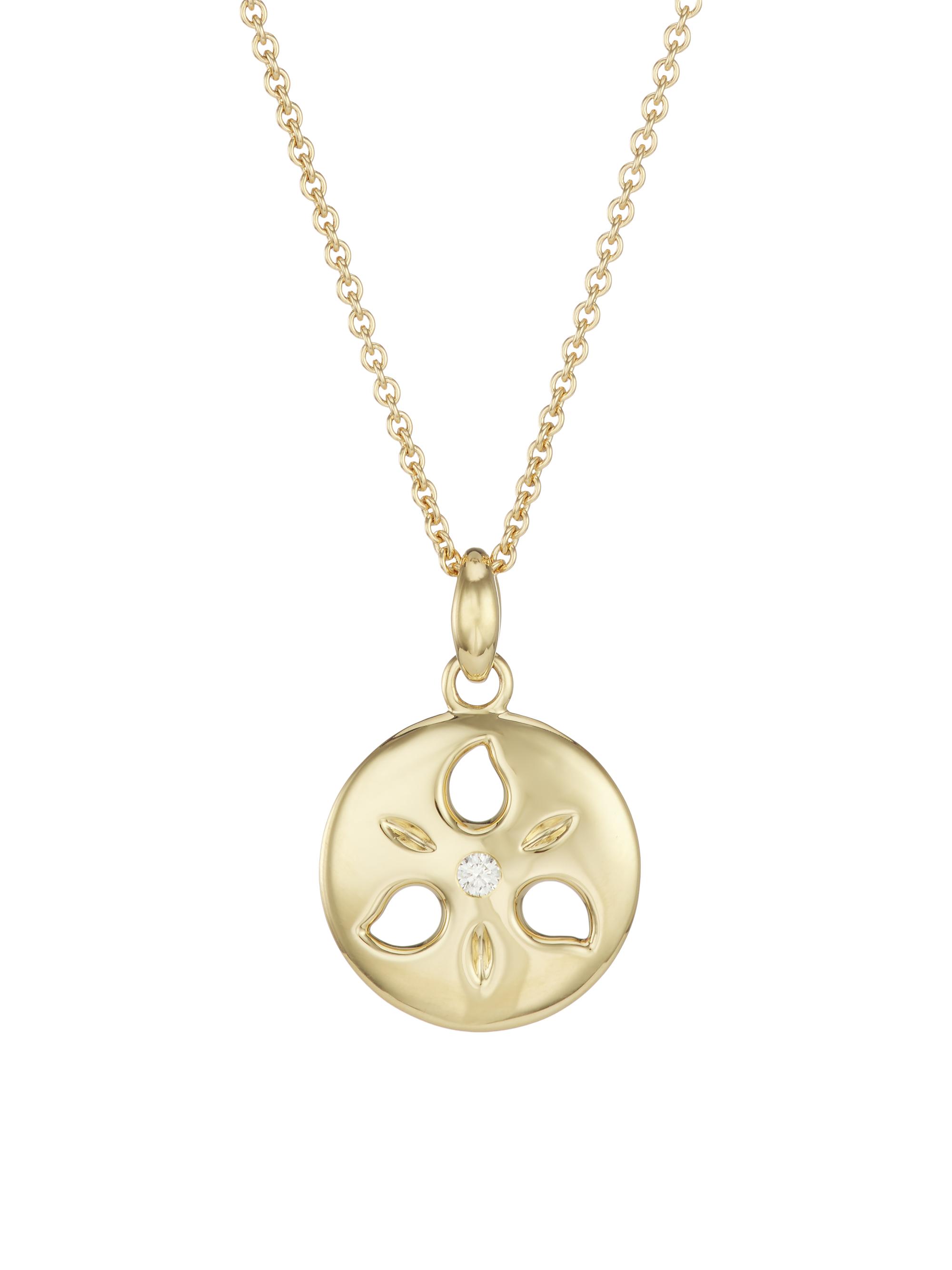 Tamara Comolli Women's 18K Yellow Gold & Diamond  Sand Dollar Pendant Necklace - Yellow Gold