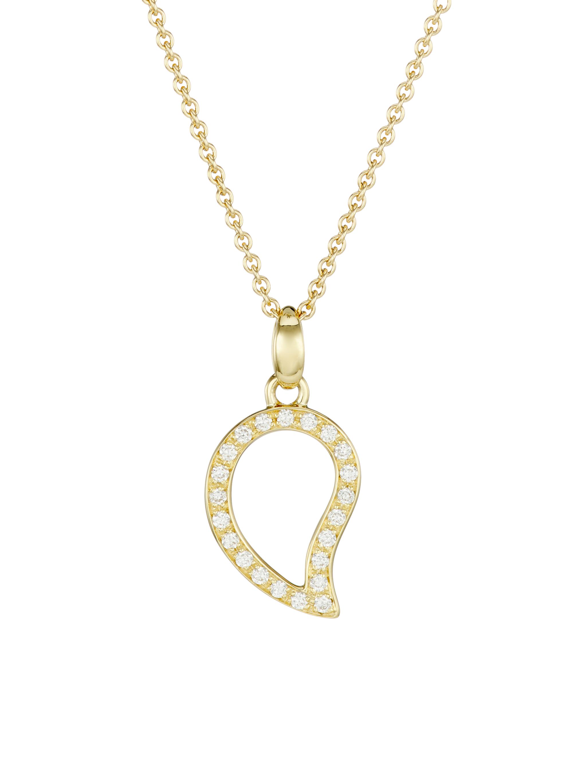 Tamara Comolli Women's 18K Yellow Gold & Diamond Water Droplet Pendant Necklace - Yellow Gold