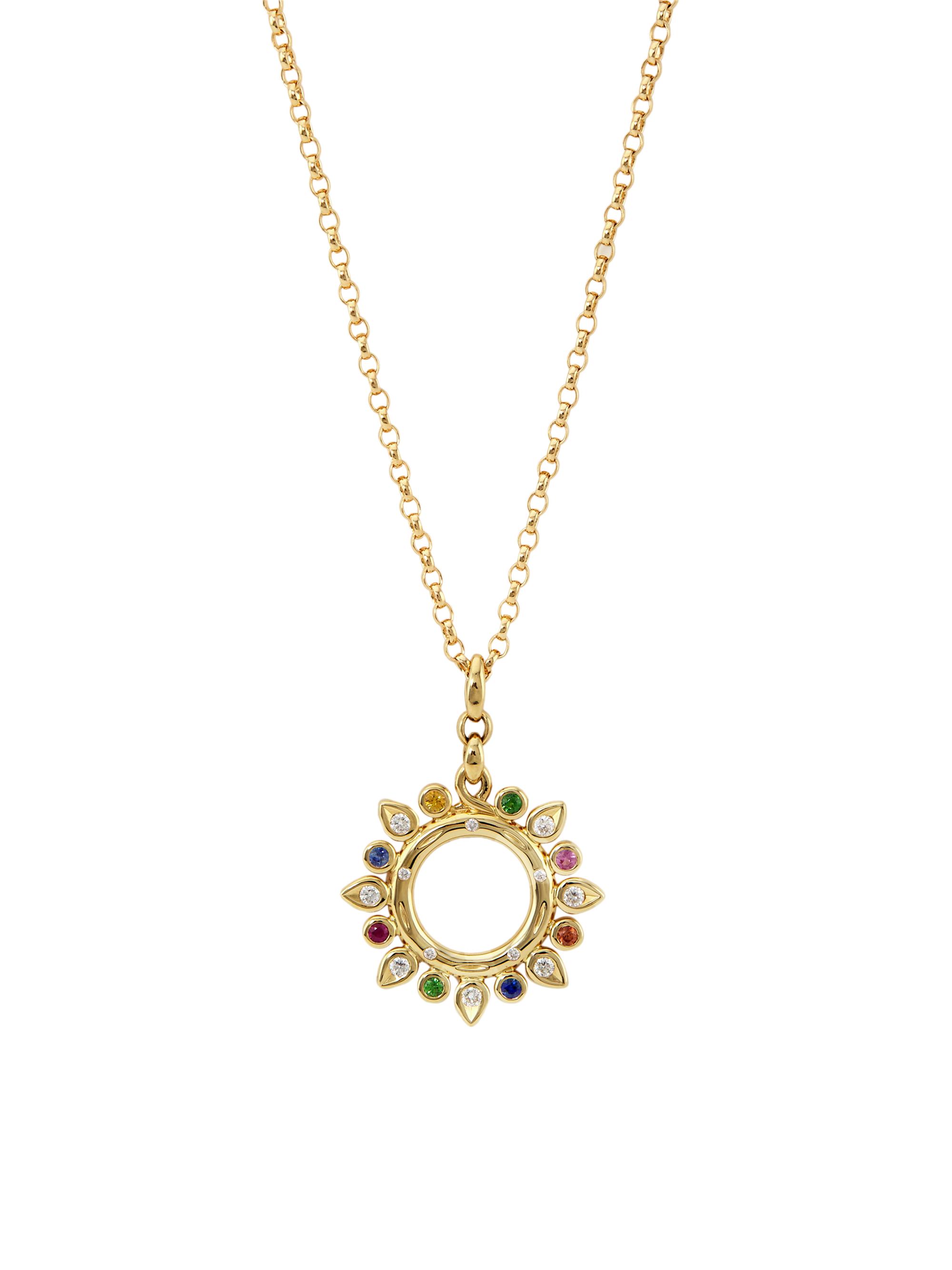Tamara Comolli Women's Gypsy 18K Yellow Gold, Diamond, Sapphire & Tsavorite Sun Pendant Necklace