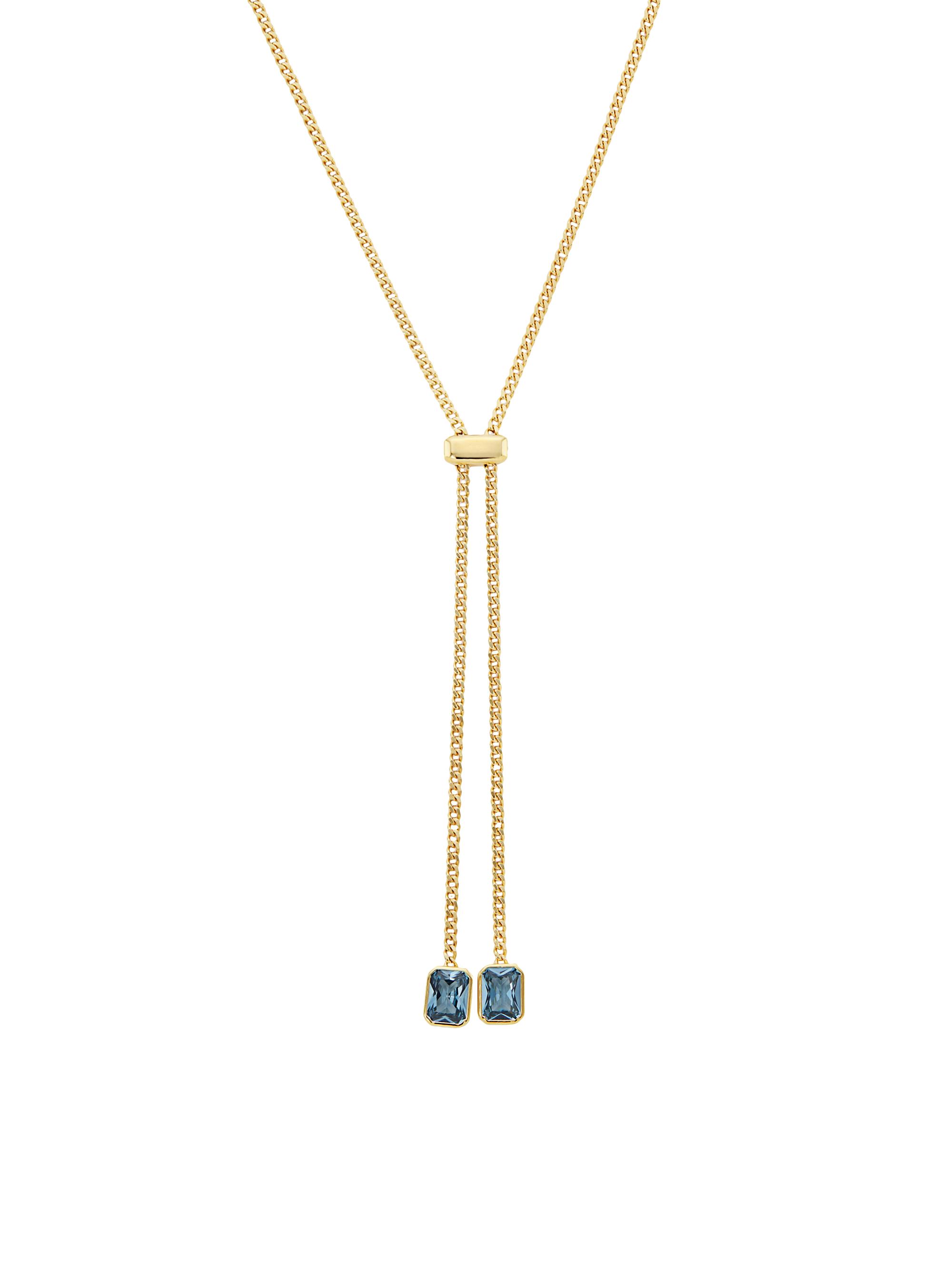 Adriana Orsini Women's Elevate 18K Gold Plated & Cubic Zirconia Lariat Necklace - Gold Blue