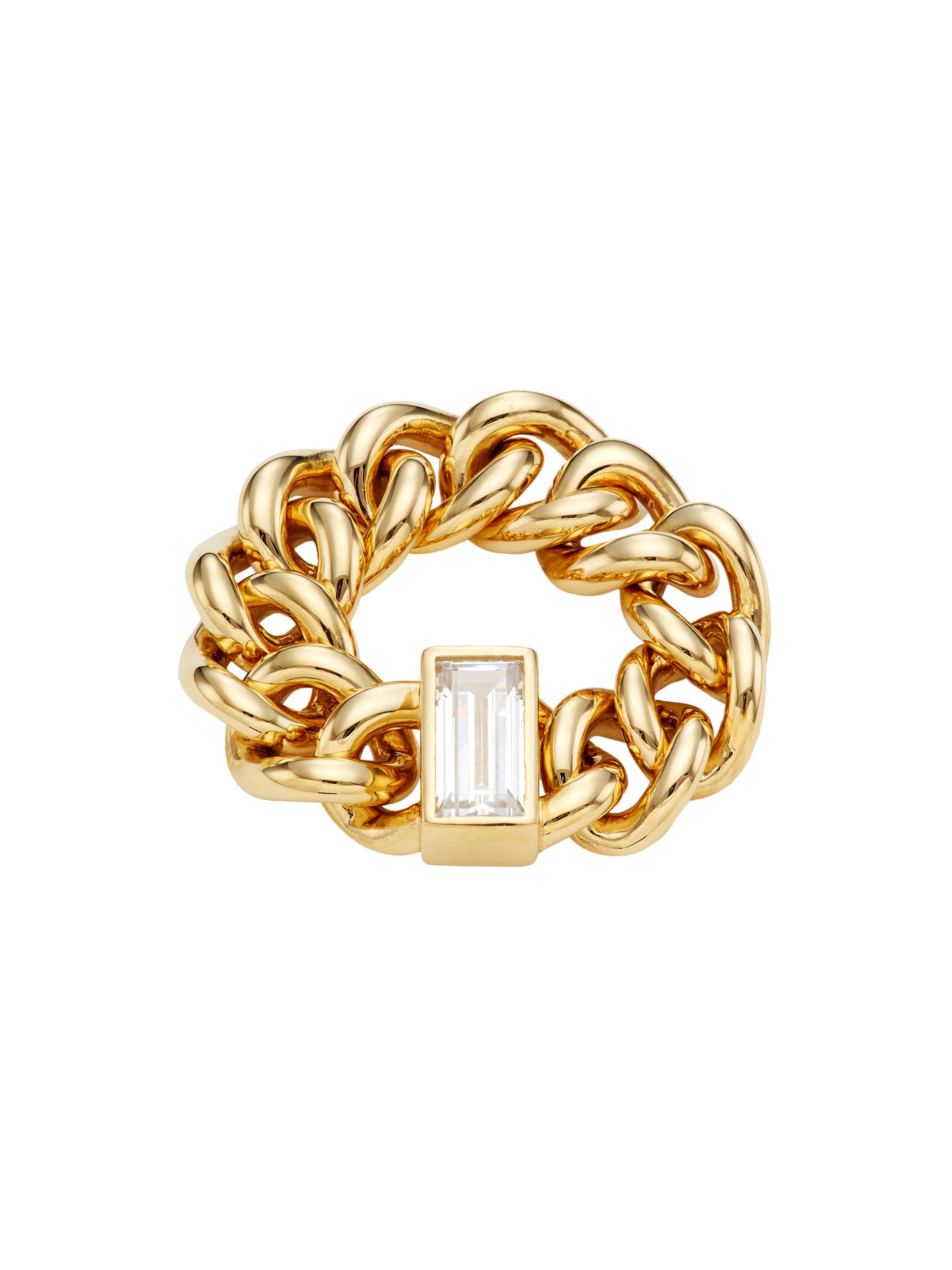 Adriana Orsini Women's Elevate 18K-Gold-Plated Cubic Zirconia Chain Ring - Gold