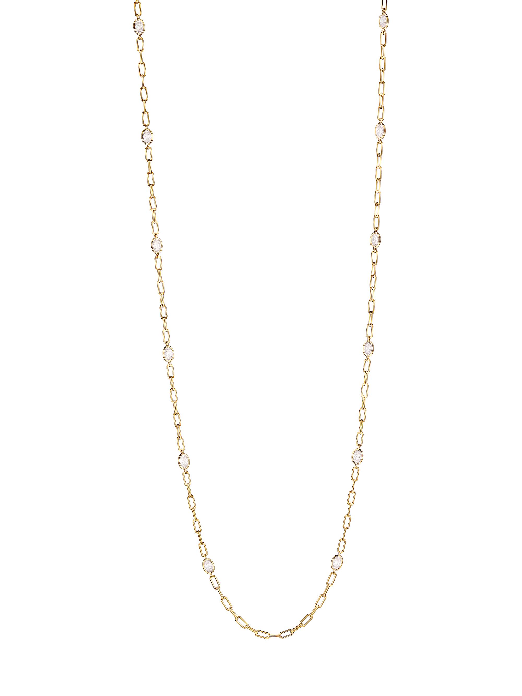 Adriana Orsini Women's Elevate 18K-Gold-Plated & Cubic Zirconia Paper Clip Station Necklace - Gold