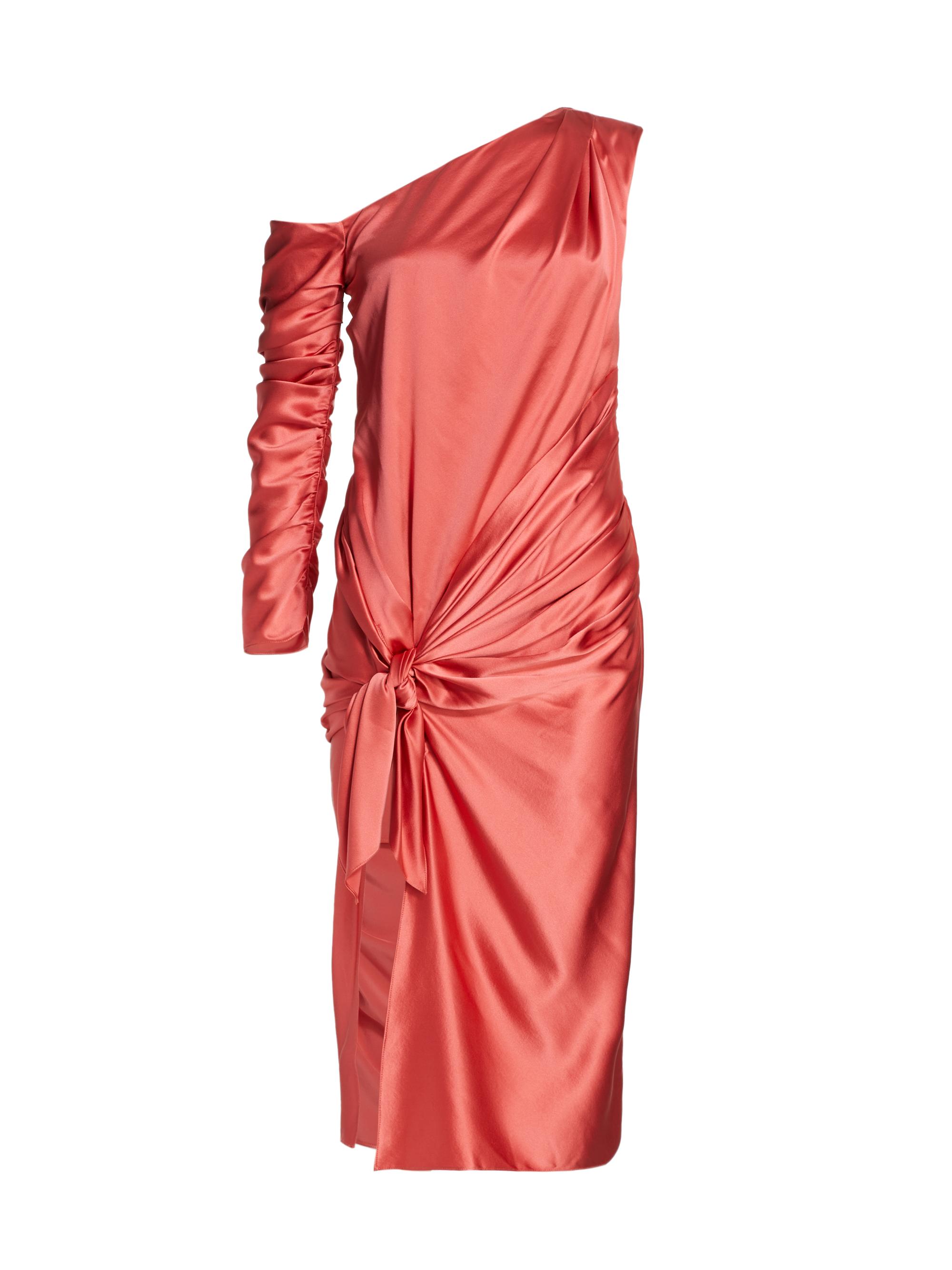 Alejandra Alonso Rojas Women's Draped One-Shoulder Knot Dress - Coral