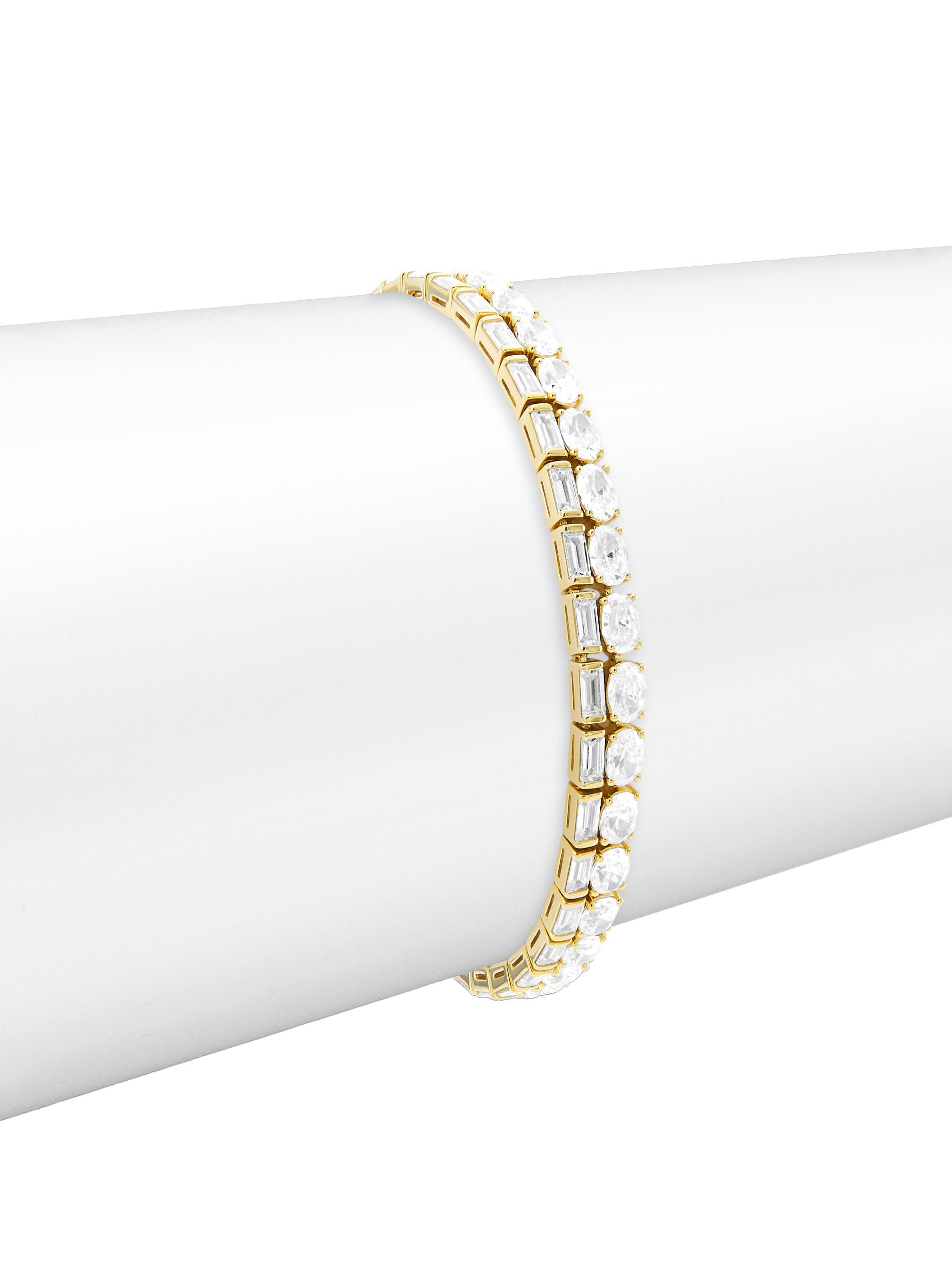 Adriana Orsini Women's Revelry 18K-Gold-Plated & Cubic Zirconia Double-Strand Tennis Bracelet - Gold