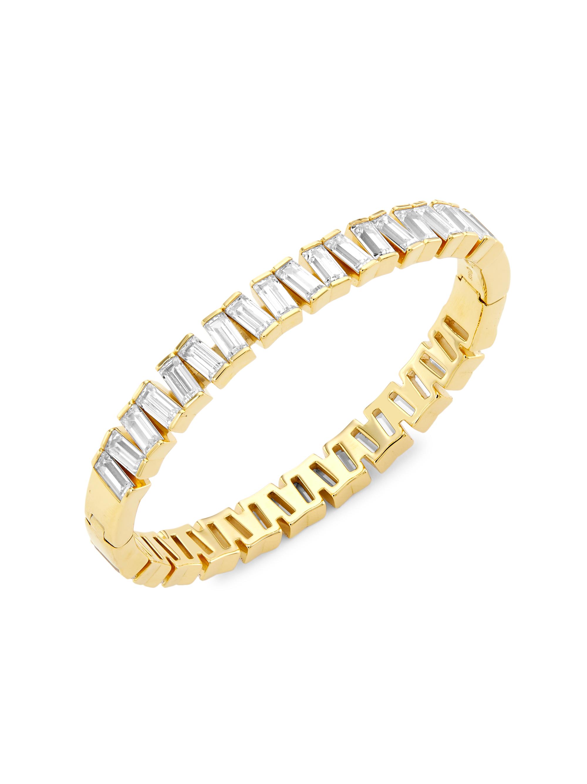 Adriana Orsini Women's Revery 18K-Gold-Plated & Cubic Zirconia Hinged Bangle - Gold