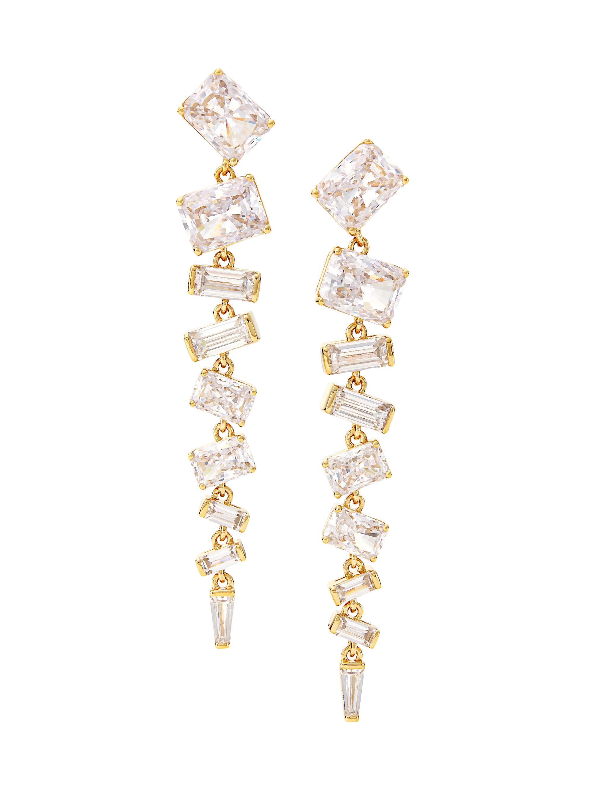 Adriana Orsini Women's Revelry 18K-Gold-Plated & Cubic Zirconia Linear Drop Earrings - Gold