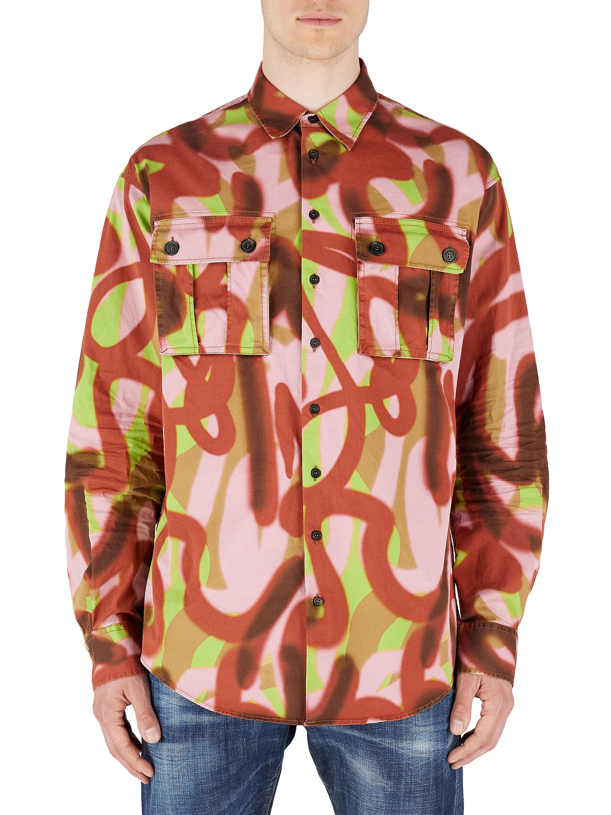 Dsquared2 Men's Mil Cargo Shirt - Green Pink Red