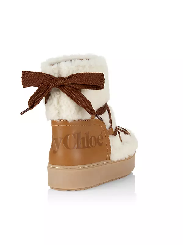 Shop See by Chloé Charlee Shearling Ankle Boots
