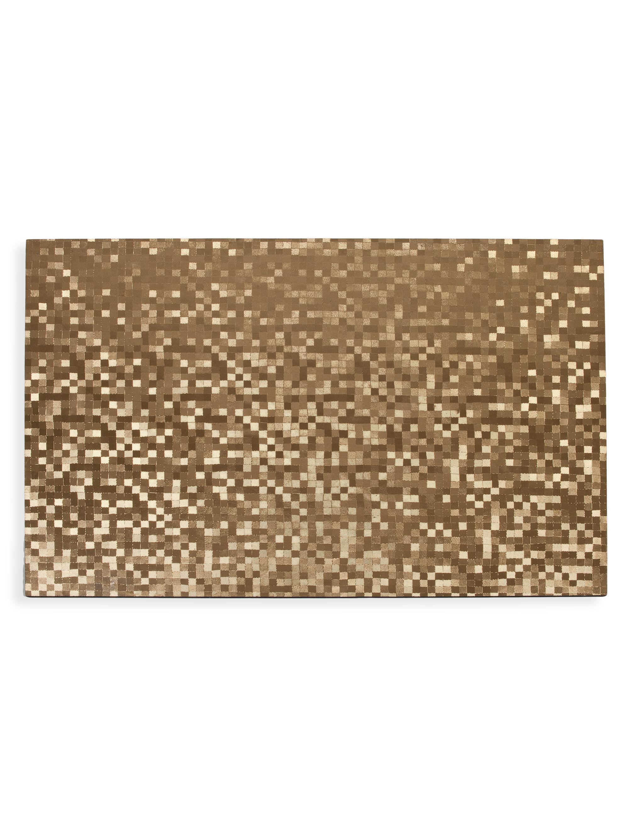 Nomi K Rectangular Checkered Placemat - Gold